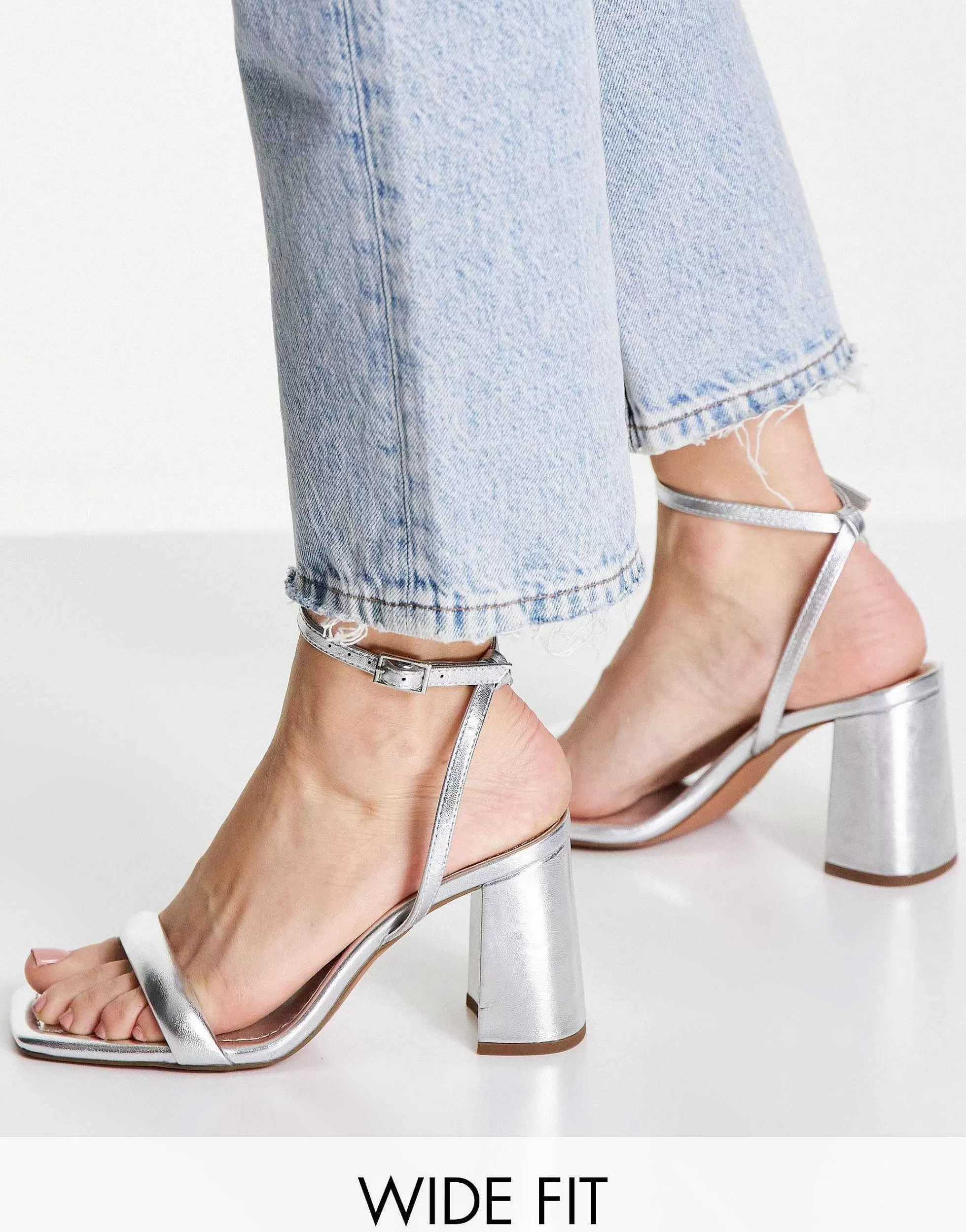 Women DESIGN Wide Fit Hilton Barely There Block Heeled Sandals In