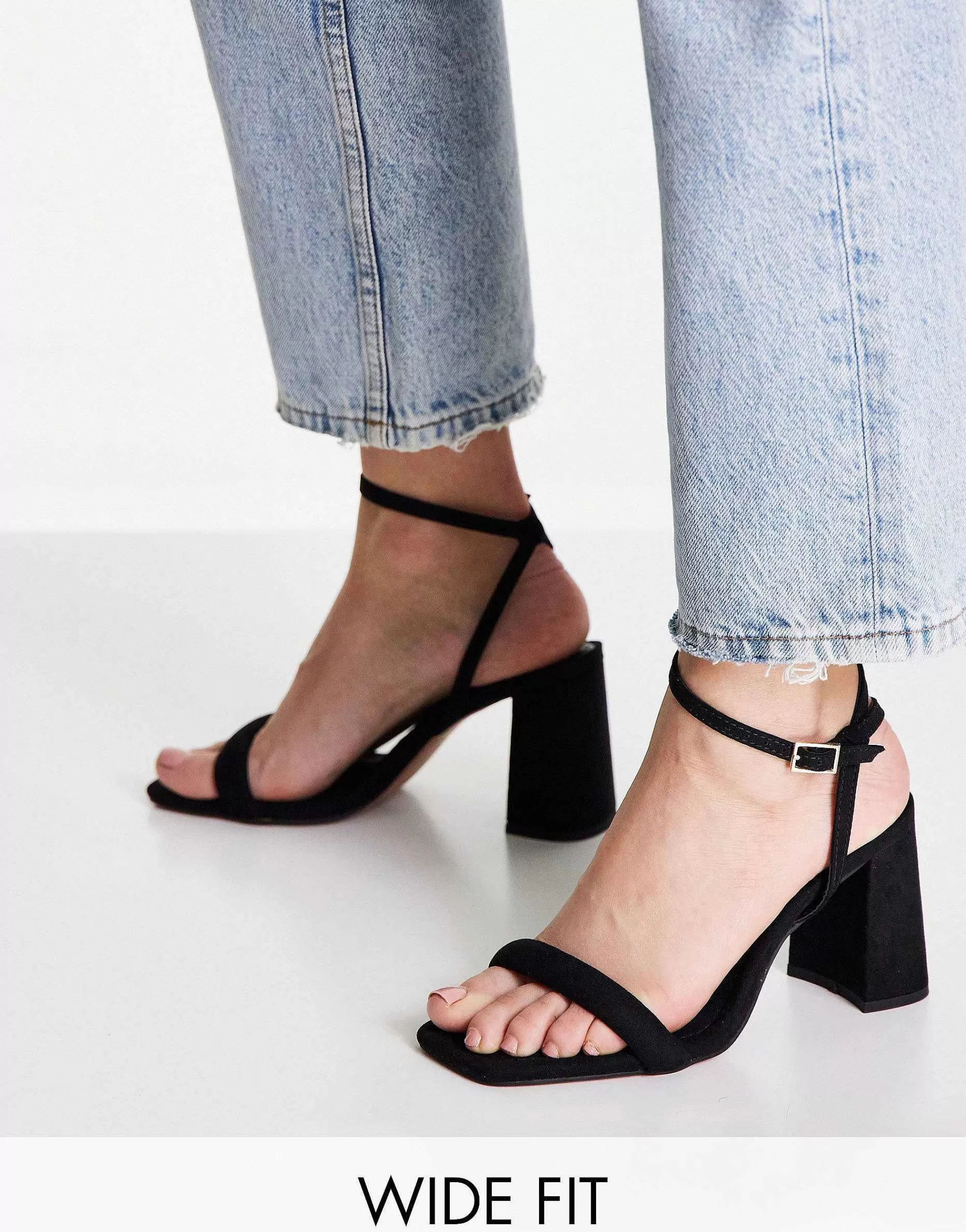 Women DESIGN Wide Fit Hilton Barely There Block Heeled Sandals In