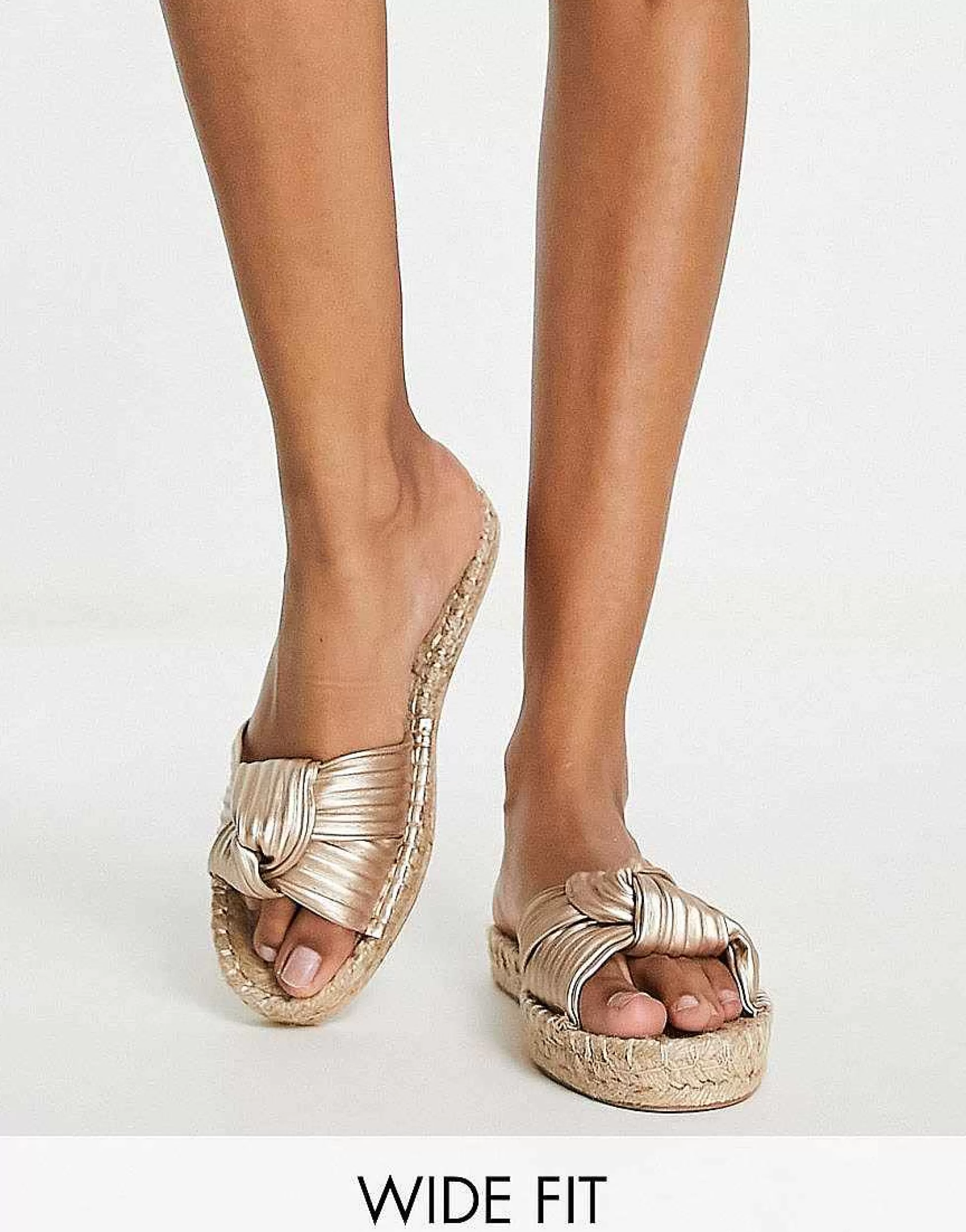 Women DESIGN Wide Fit Jade Knotted Espadrille Mules In