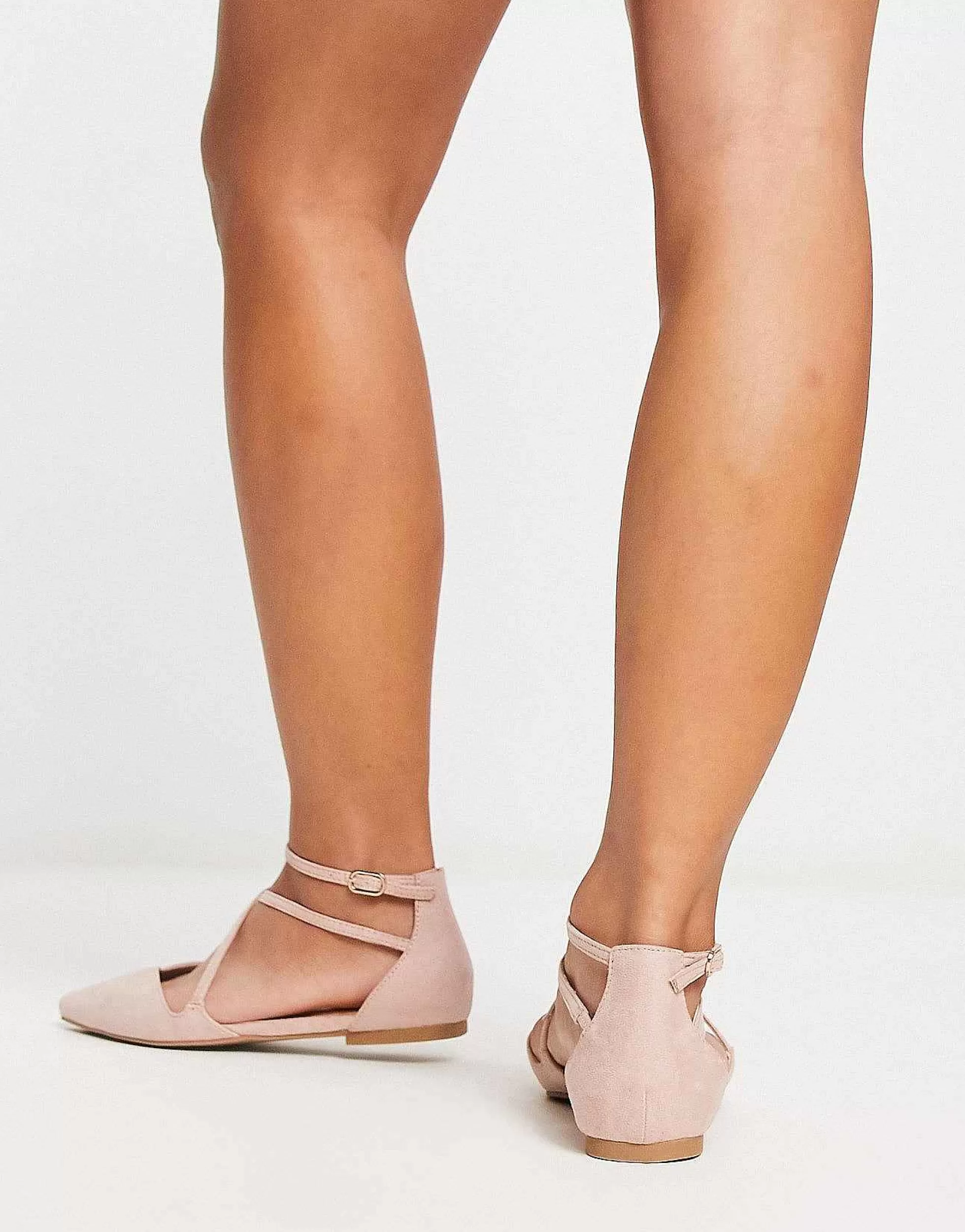 Women DESIGN Wide Fit Larna Pointed Ballet Flats In