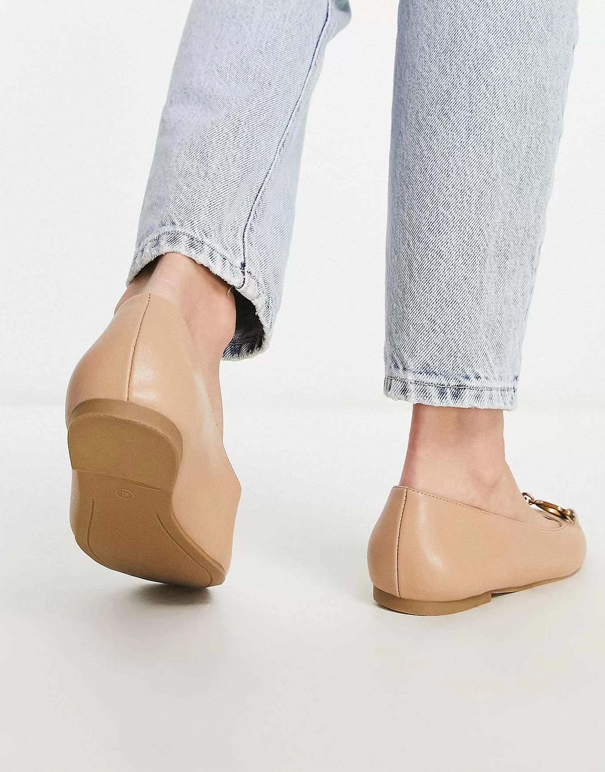 Women DESIGN Wide Fit Leighton Square Toe Ballet Flats In