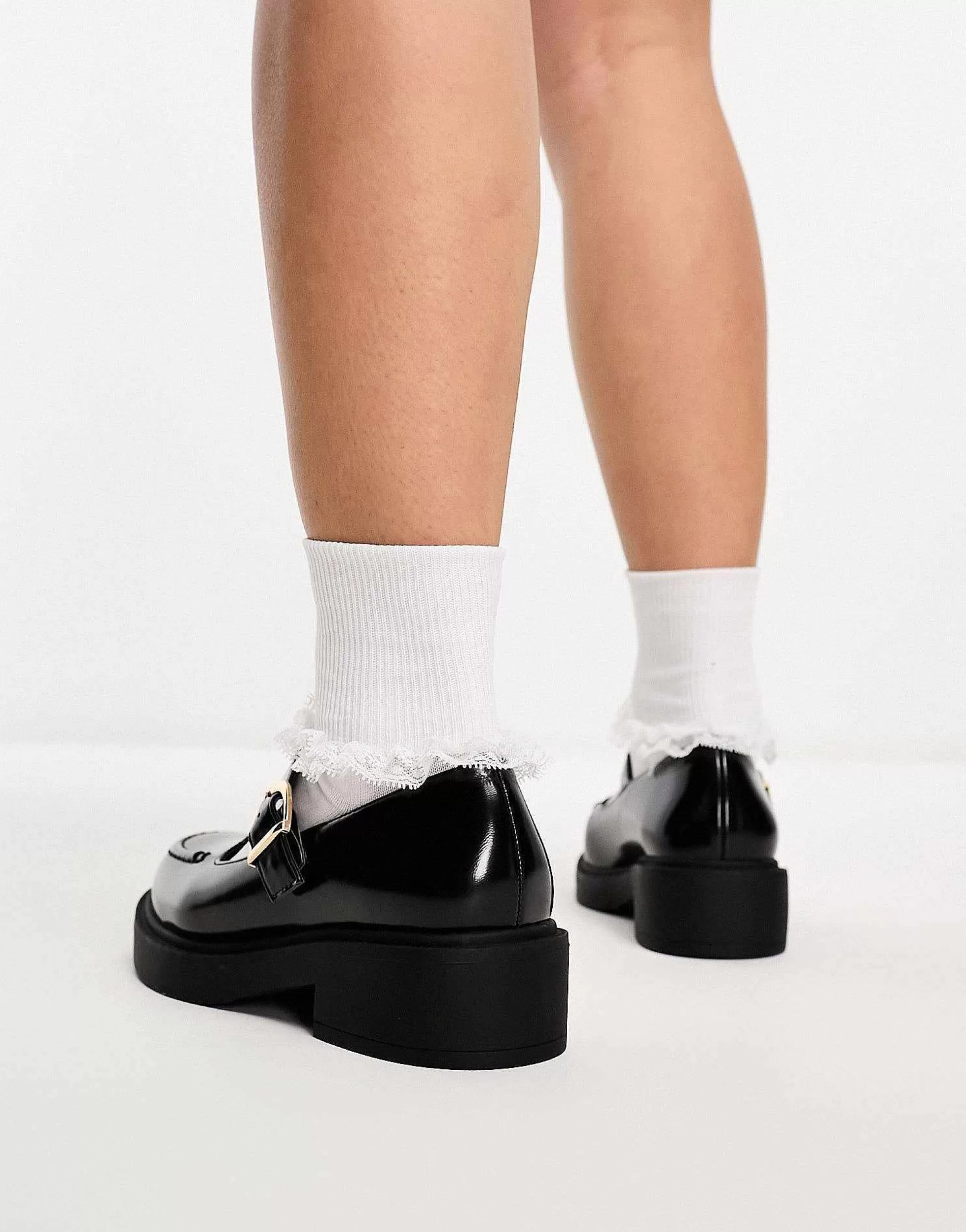 Women DESIGN Wide Fit Margo Mary Jane Flat Shoes In