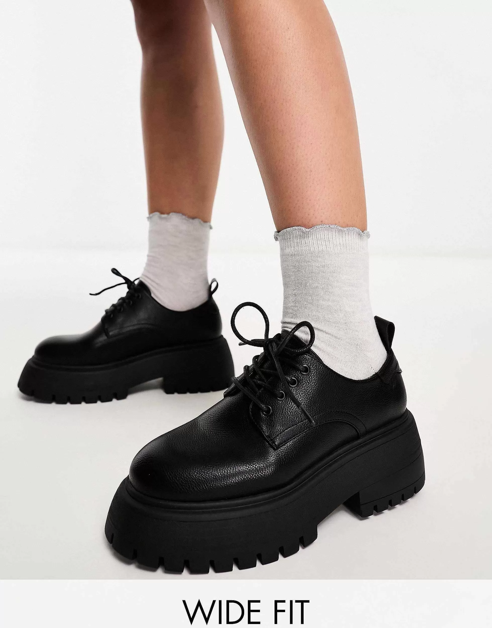 Women DESIGN Wide Fit Mars Lace Up Loafer In