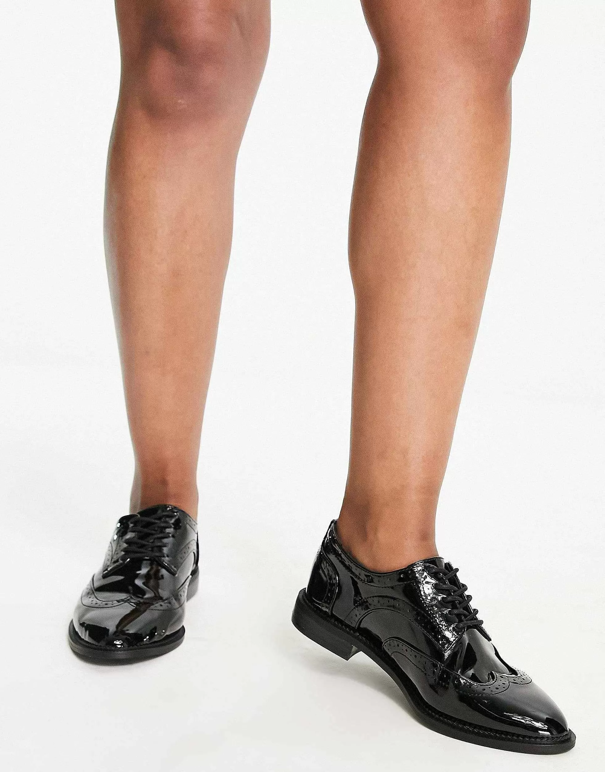 Women DESIGN Wide Fit More Flat Lace Up Shoes In