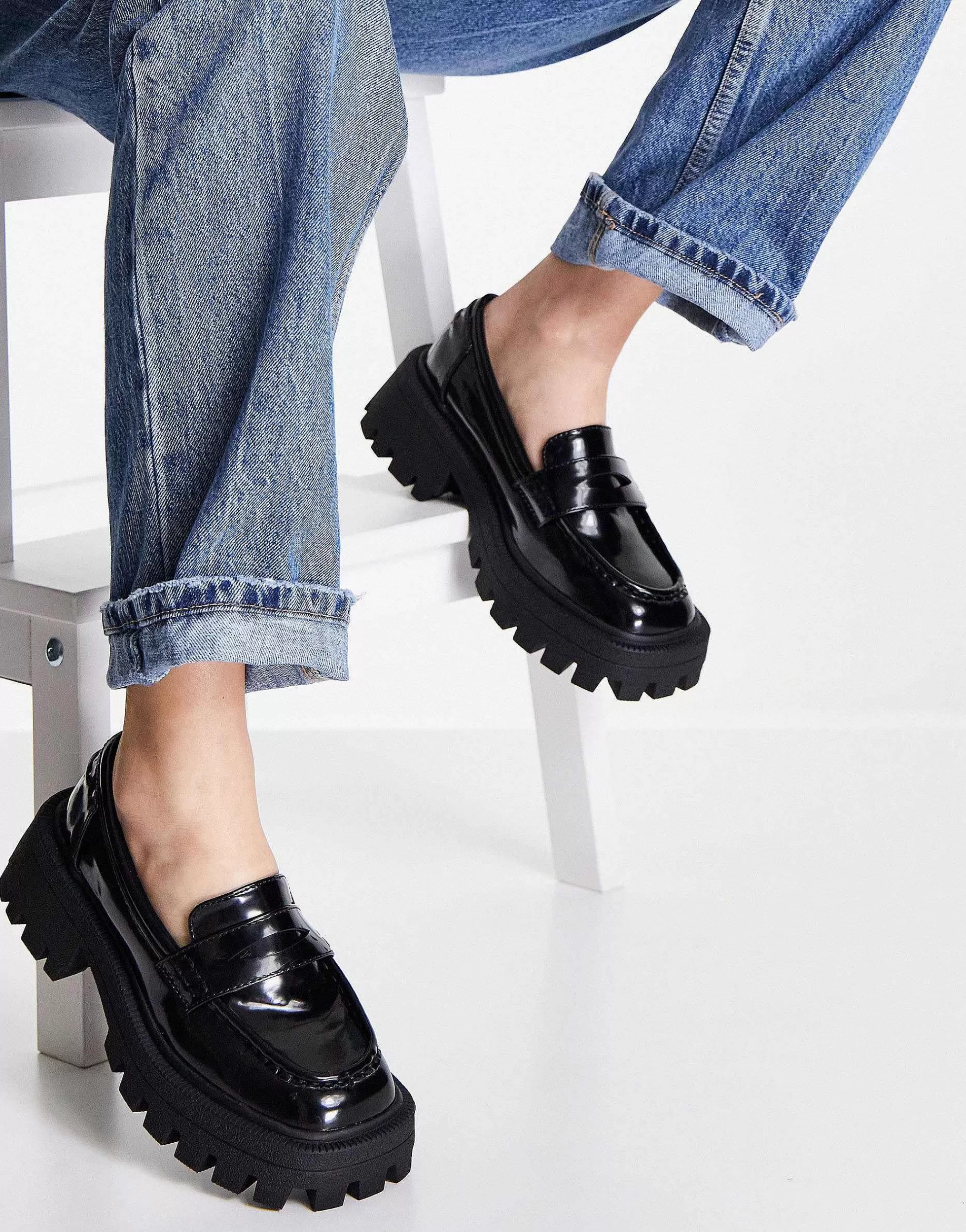 Women DESIGN Wide Fit Mulled Chunky Loafer In