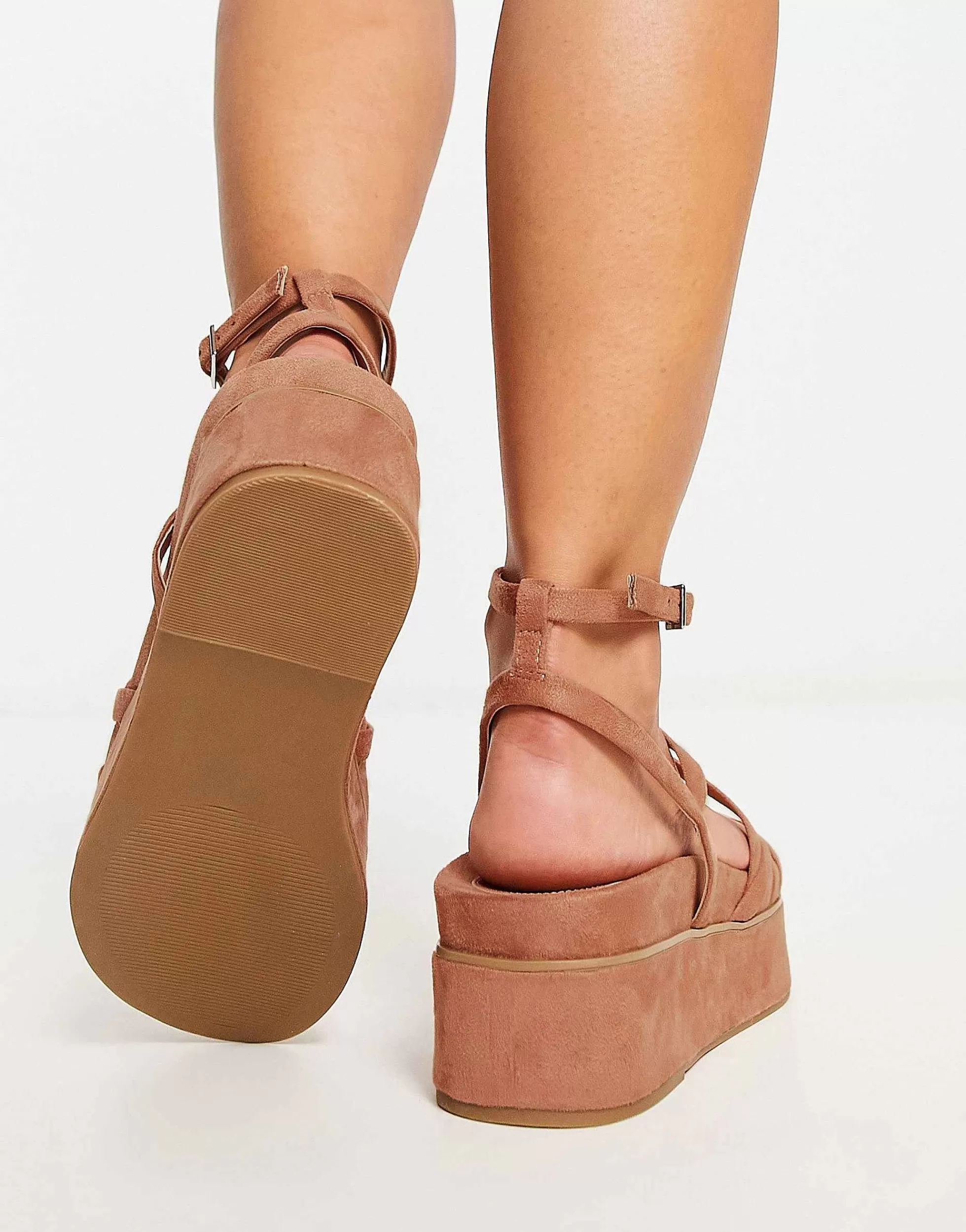 Women DESIGN Wide Fit Taurus Strappy Flatform Sandals In