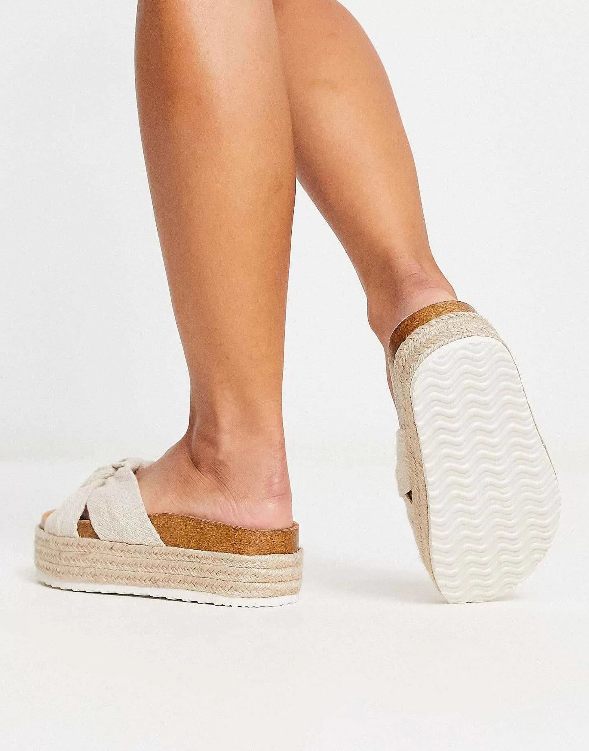 Women DESIGN Wide Fit Teegan Knotted Flatform Sandals In