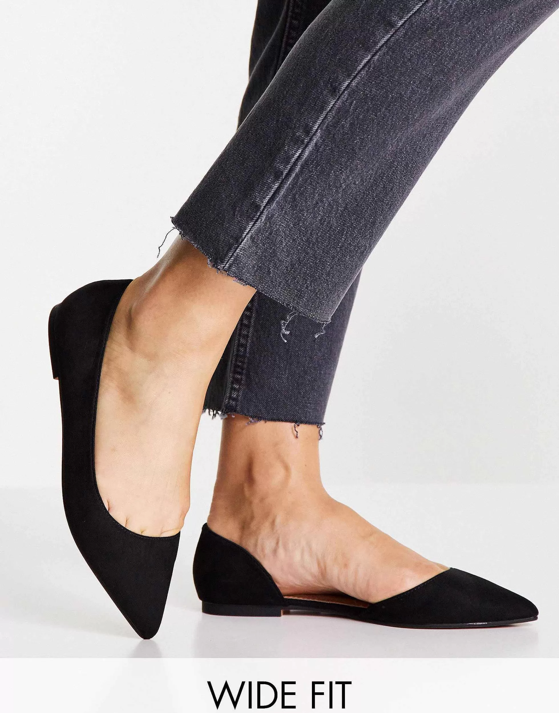 Women DESIGN Wide Fit Virtue D'Orsay Pointed Ballet Flats In