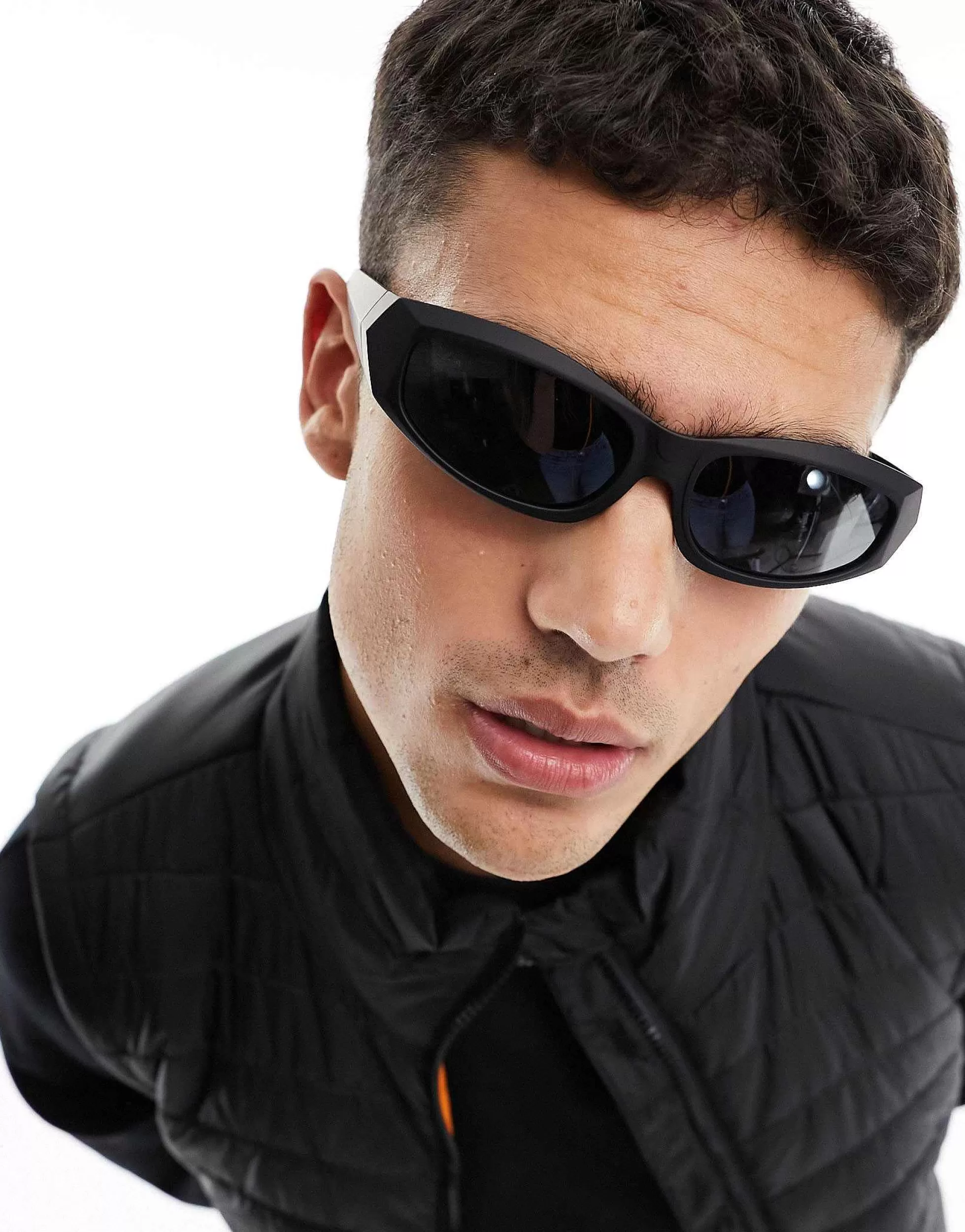 Men DESIGN Wrap Around Racer Sunglasses In Matte