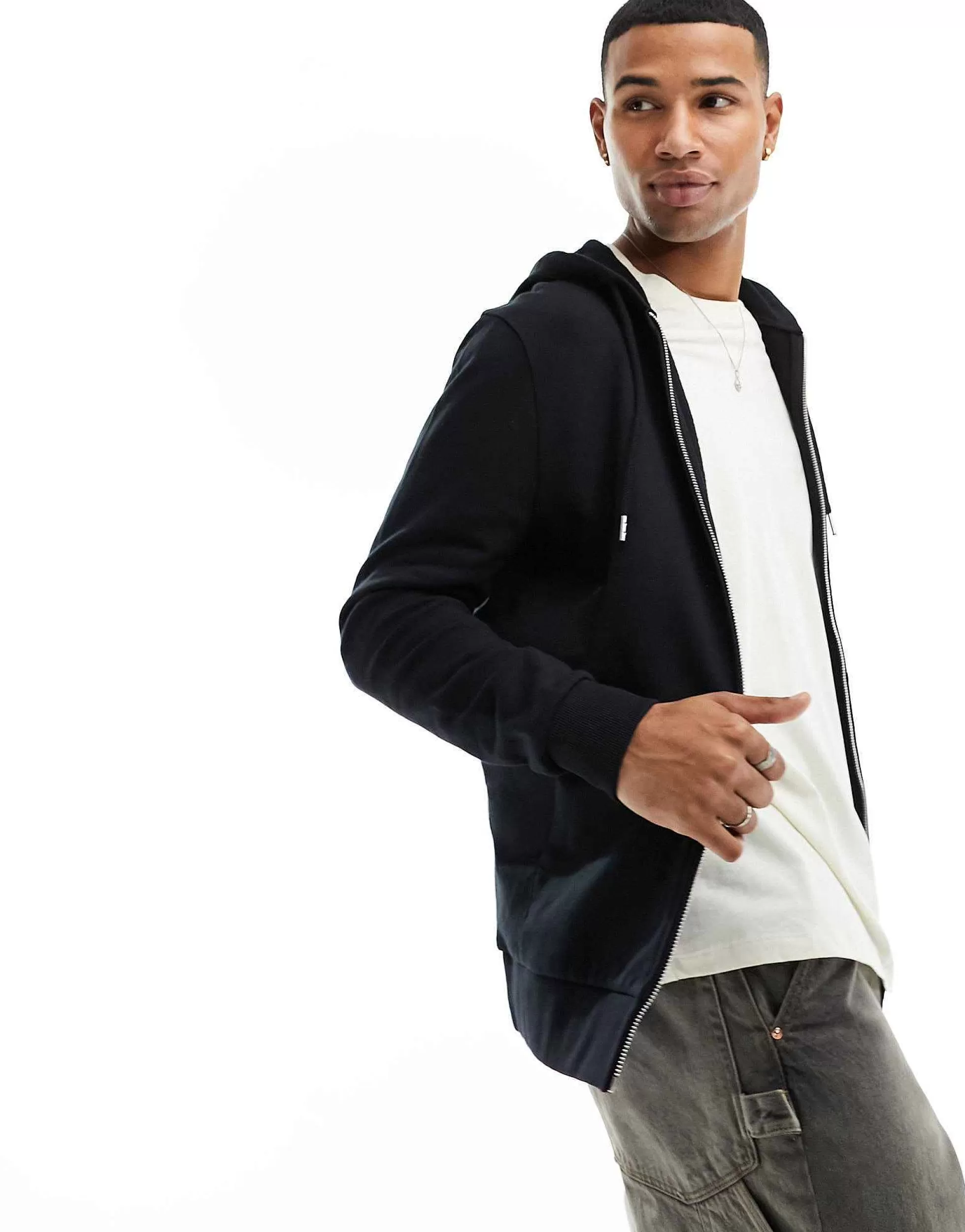 Men DESIGN Zip Through Hoodie In