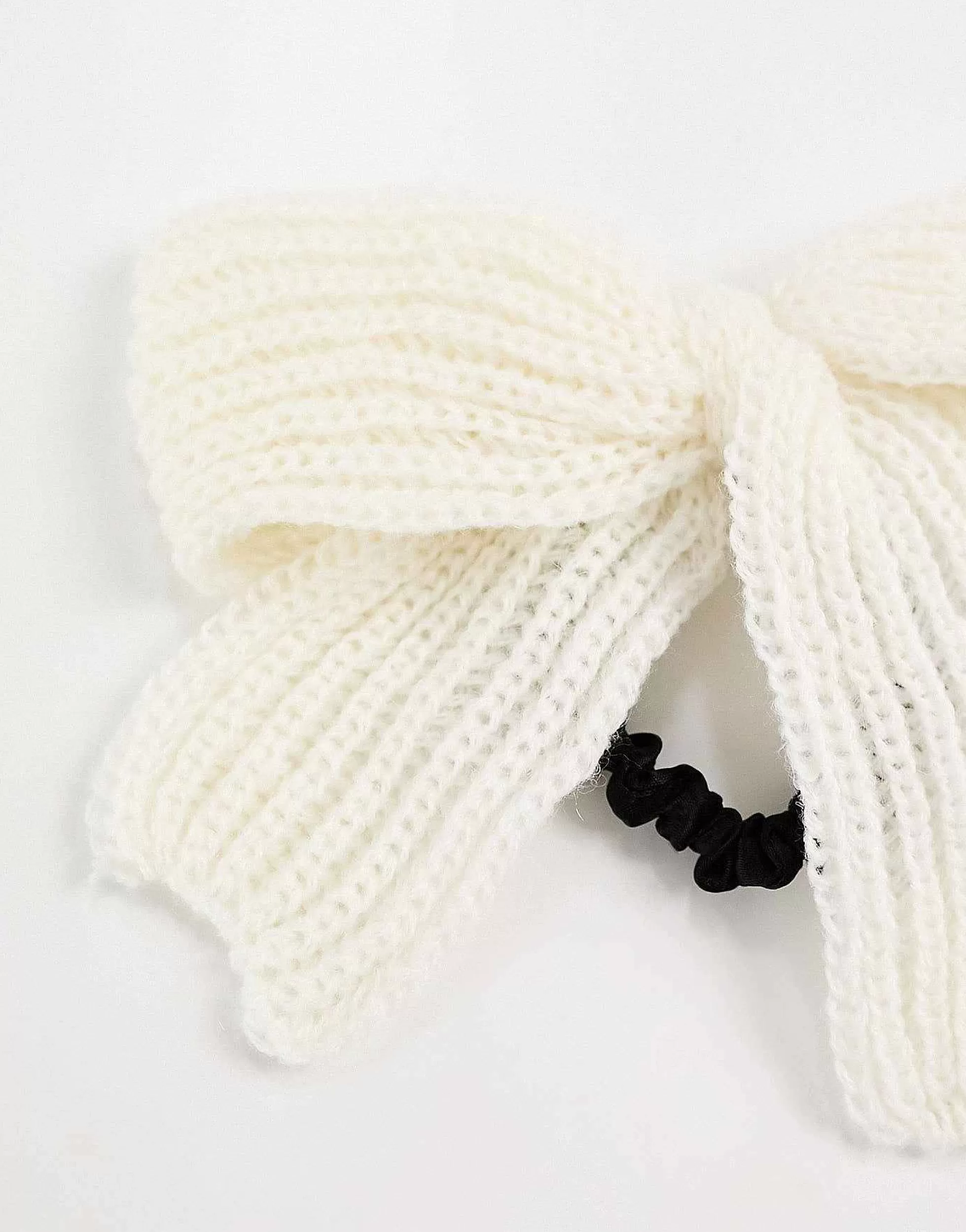 Women DesignB London Knitted Bow Hair Tie In