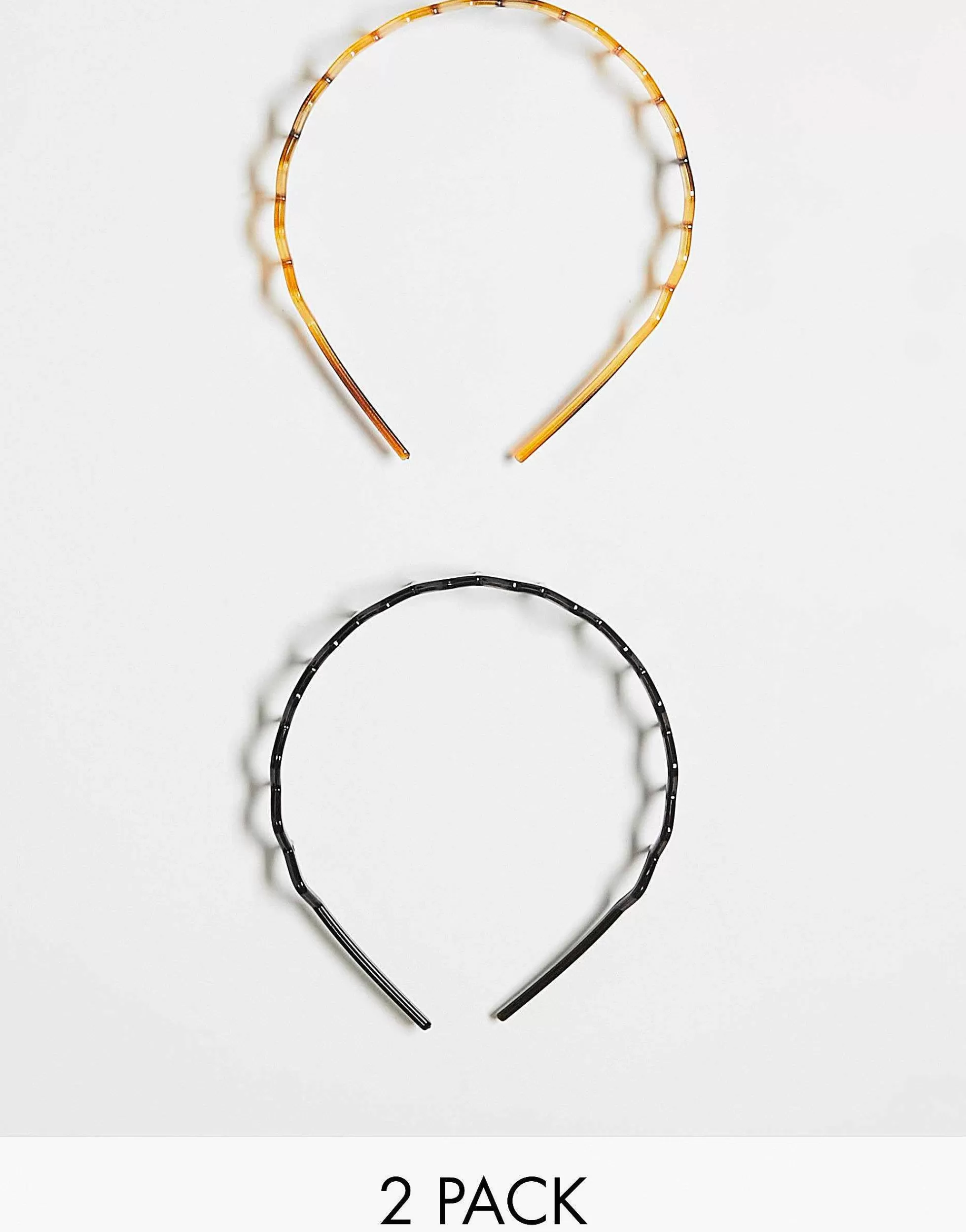 Women DesignB London Pack Of 2 Comb Headbands In Black And Tortoiseshell