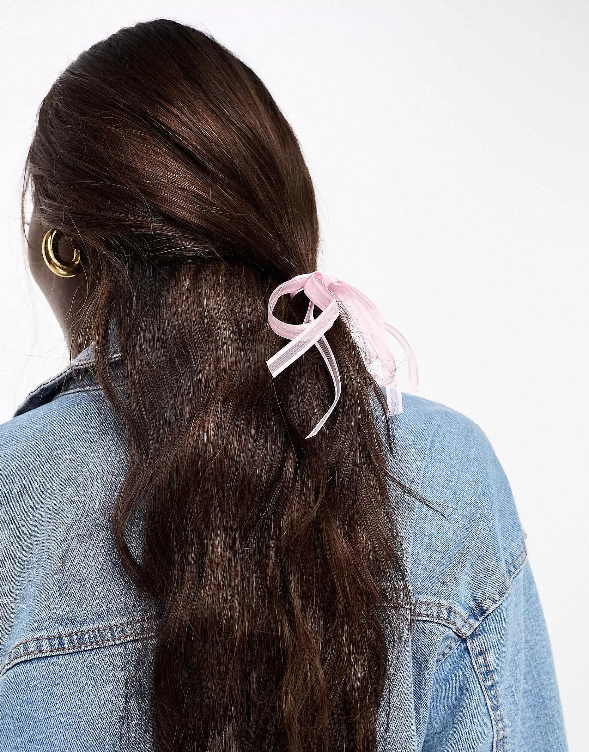 Women DesignB London Pack Of 2 Organza Mini Hair Ribbons In
