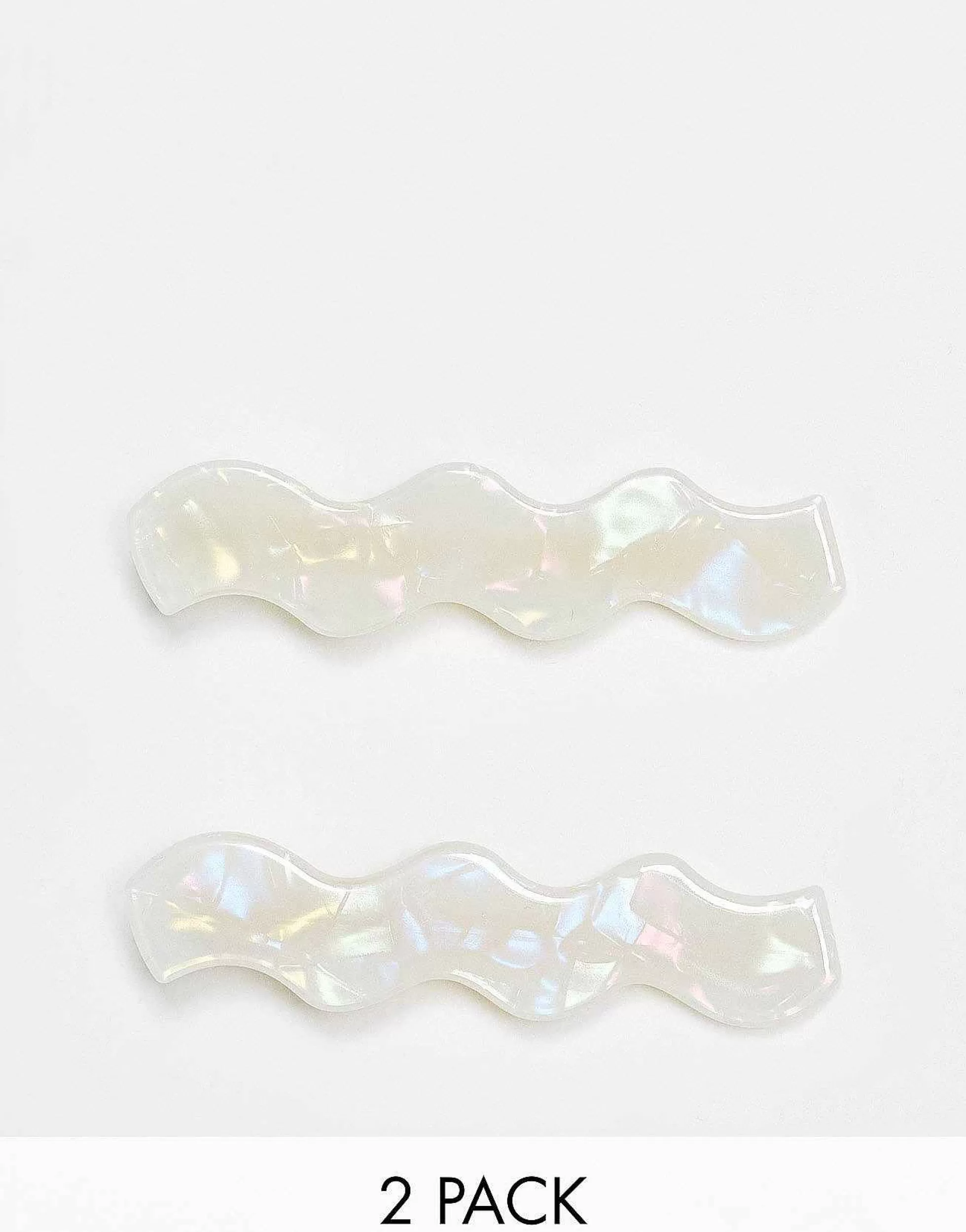Women DesignB London Pack Of 2 Wavy Hair Clips In Resin