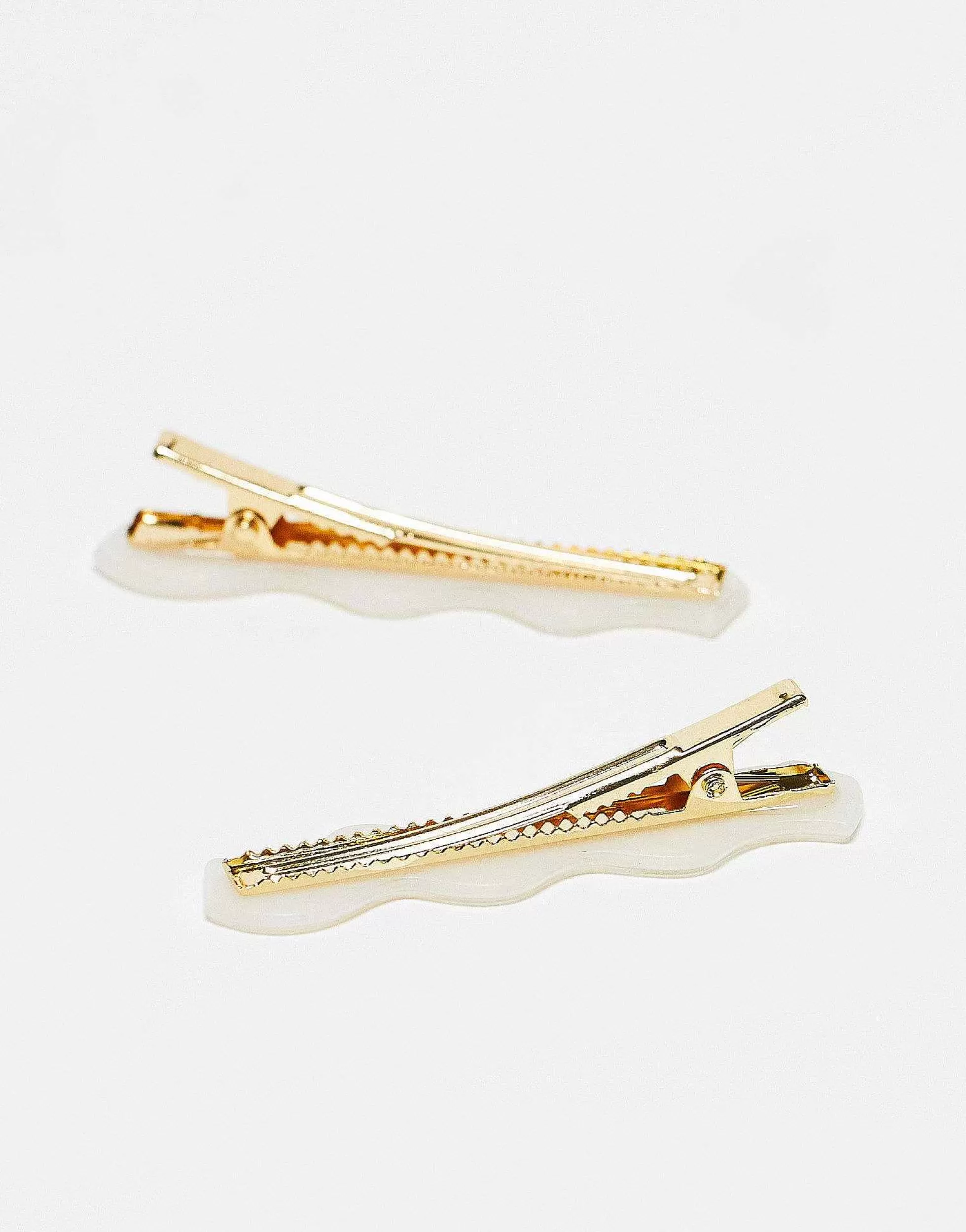 Women DesignB London Pack Of 2 Wavy Hair Clips In Resin