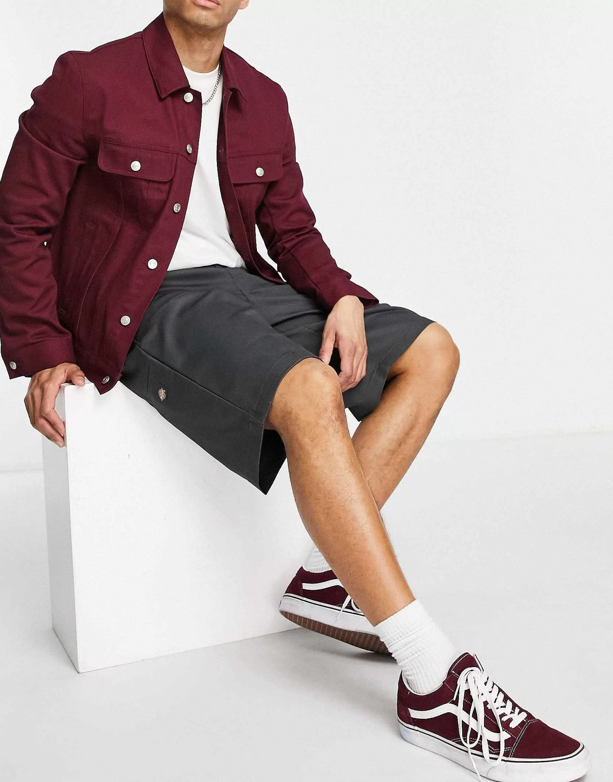 Men Dickies 13 Inch Tailored Shorts In Grey