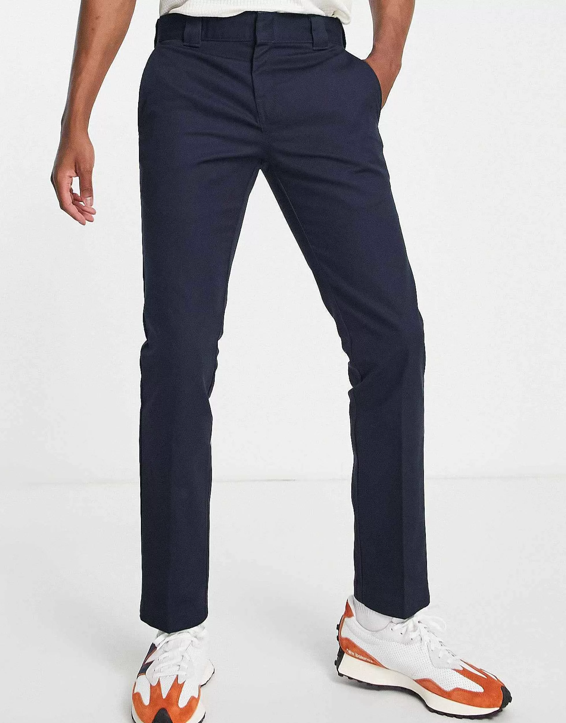 Men Dickies 872 Slim Fit Work Chino Trousers In Navy