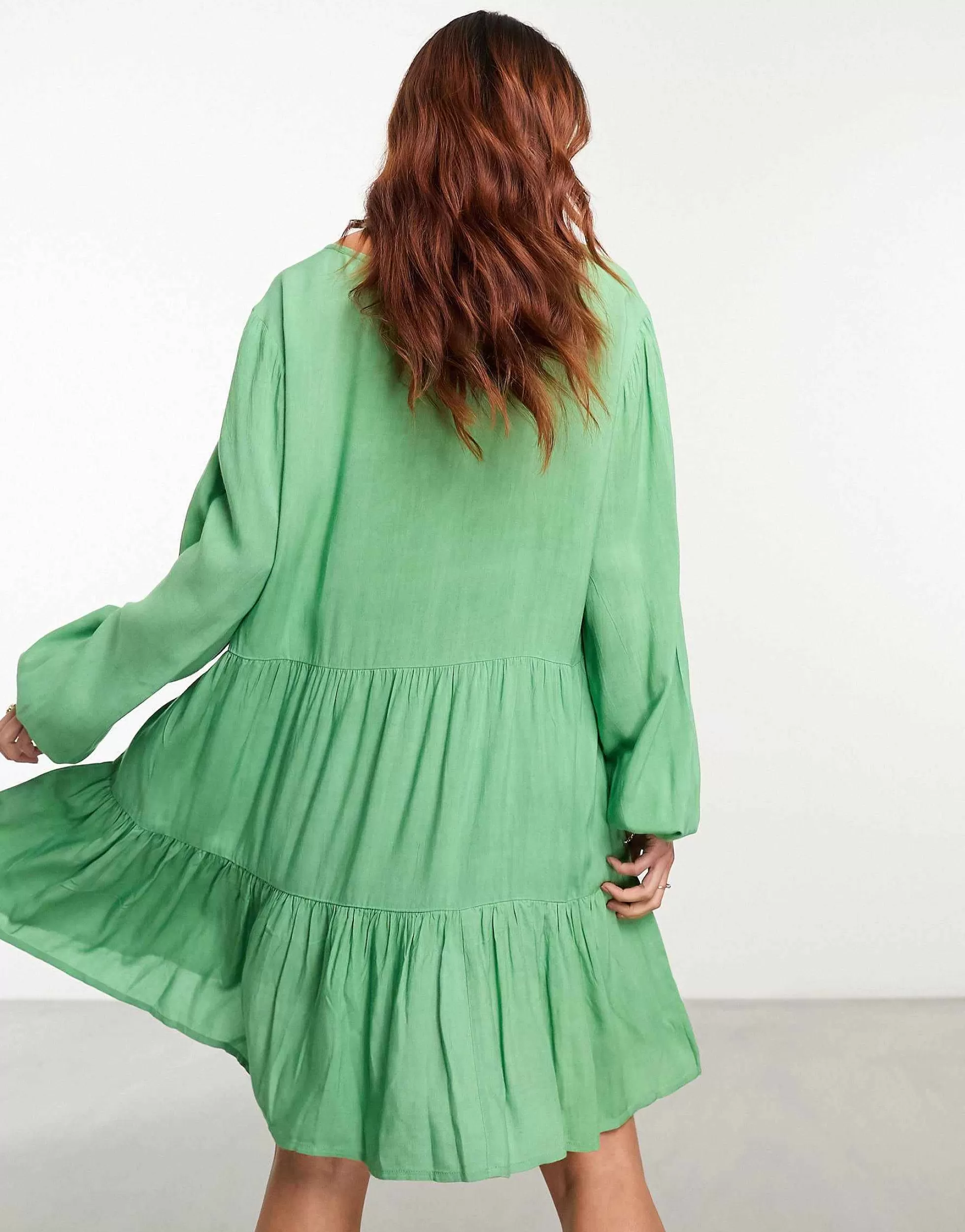Women Esmée Esmee Exclusive Beach Tiered Smock Mini Summer Dress In Sage