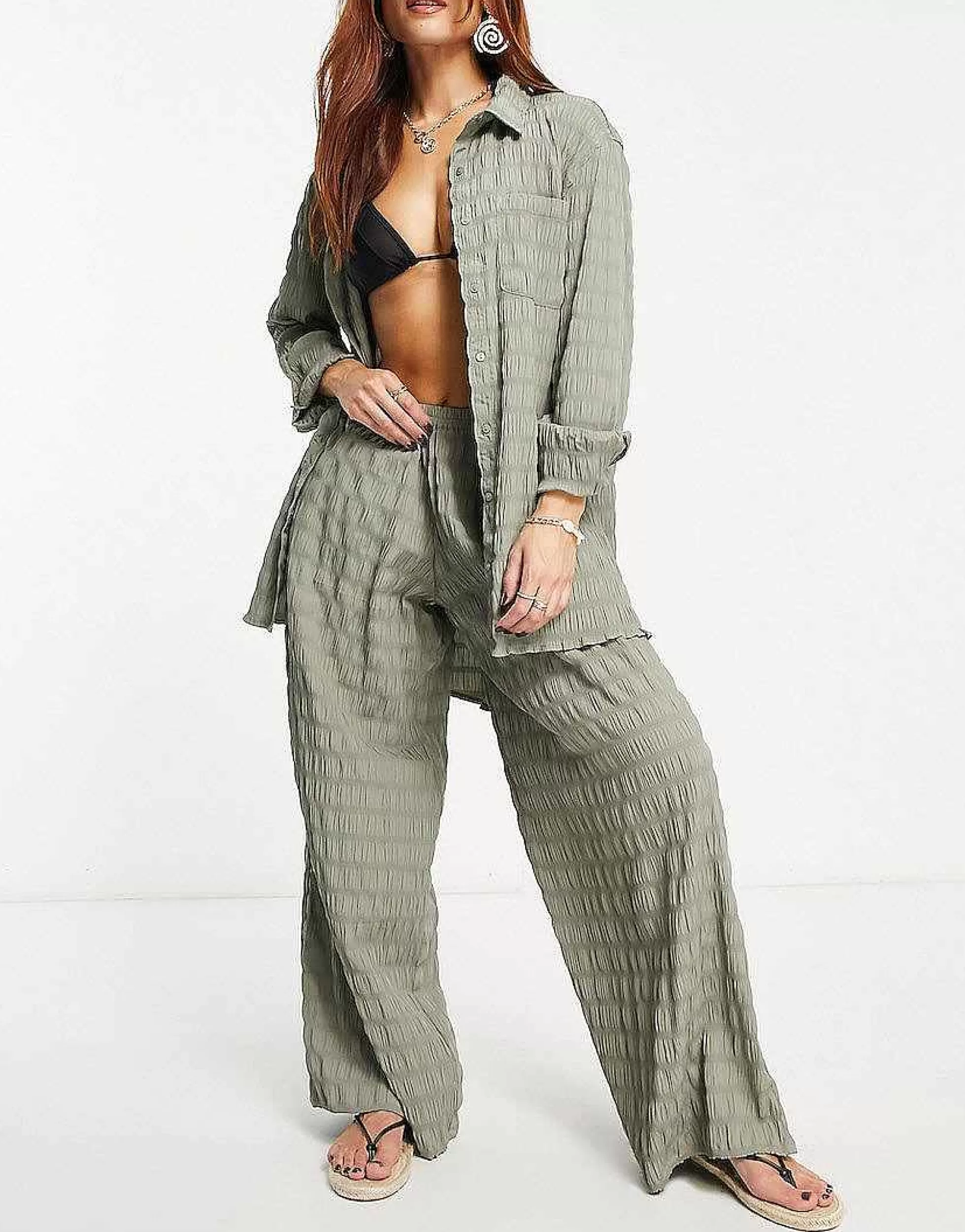 Women Esmée Esmee Exclusive Textured Co-Ord In Aloe