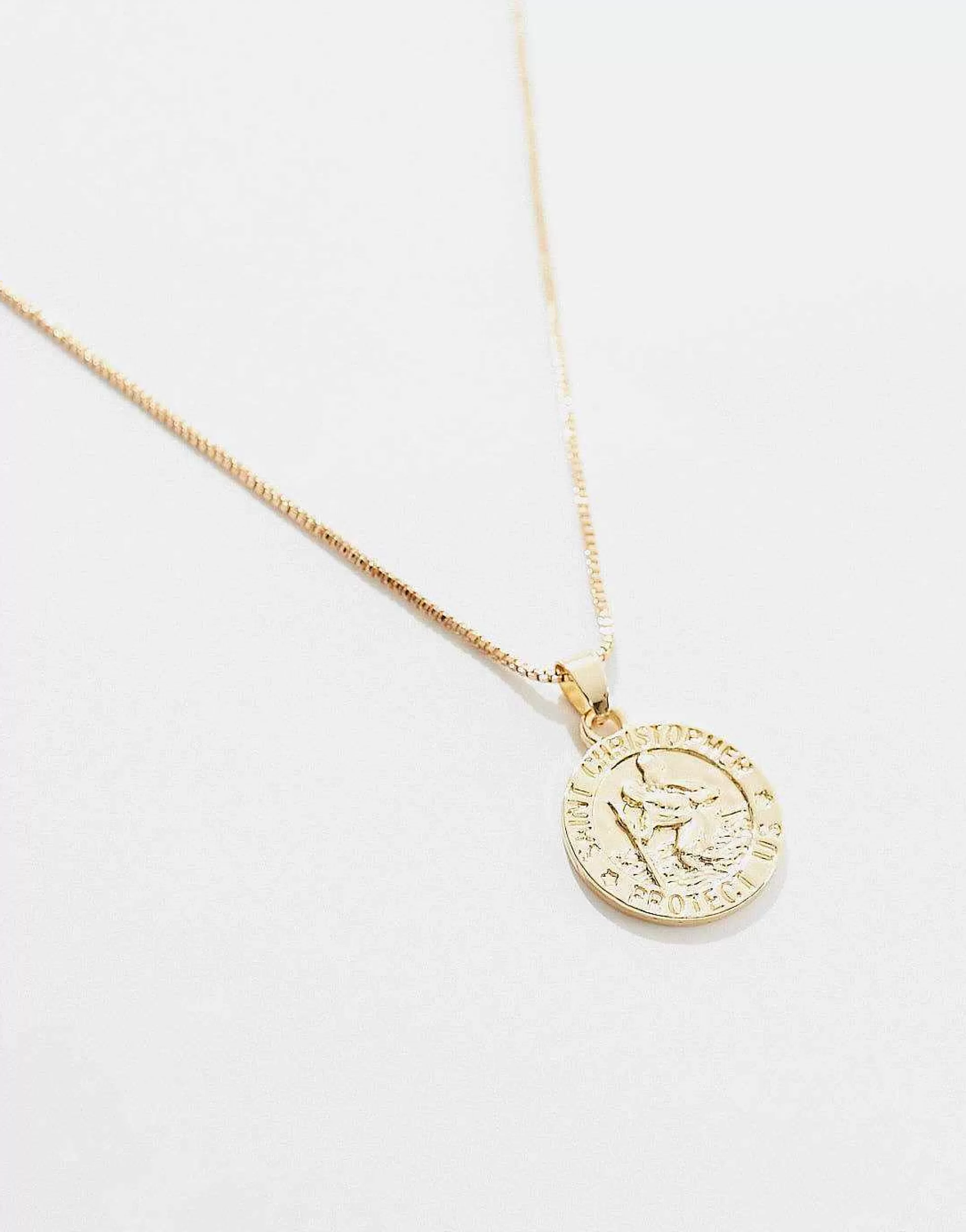 Men FADED FUTURE St Christopher Coin Pendant In