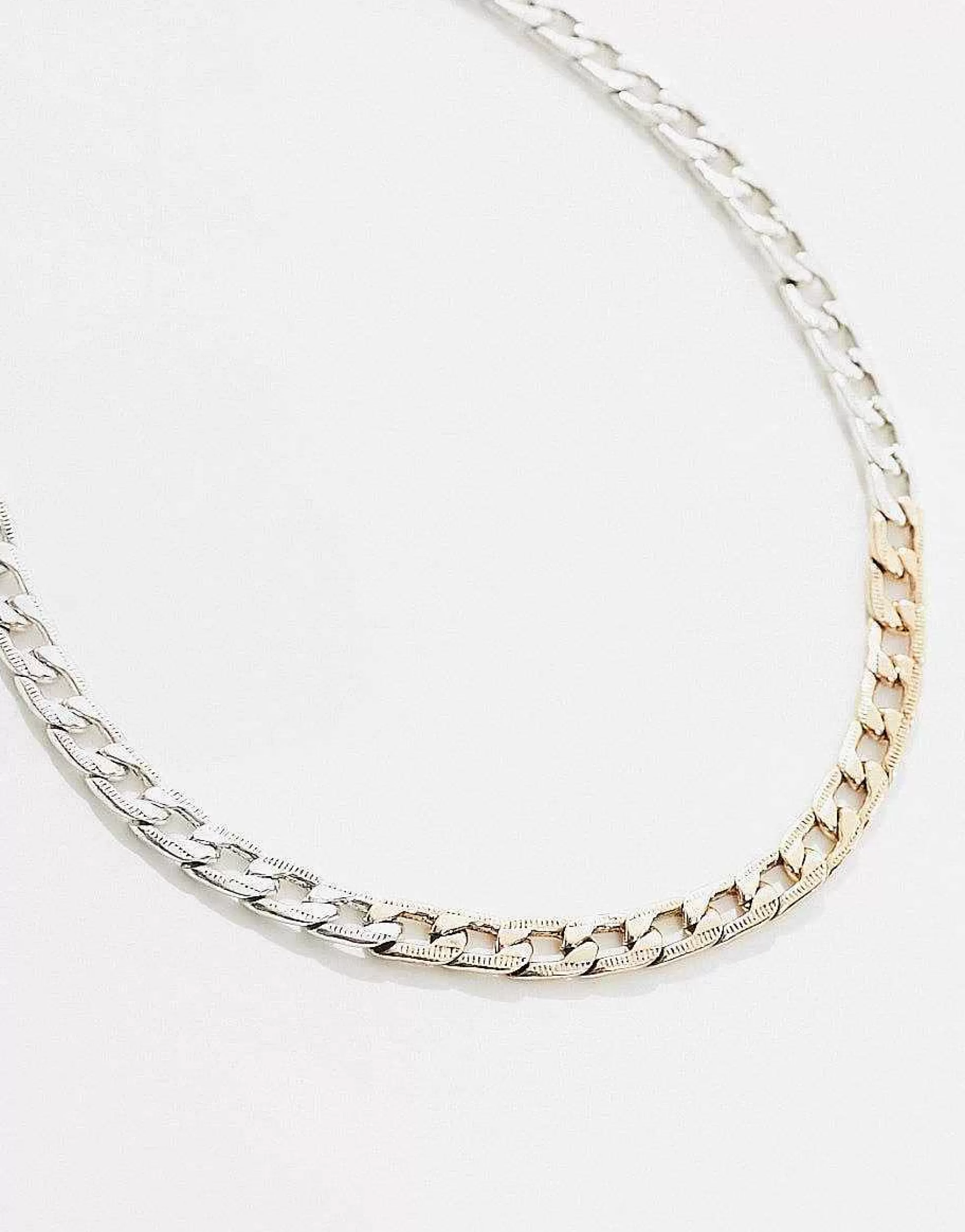 Men FADED FUTURE Two Tone Antique Chain Necklace In
