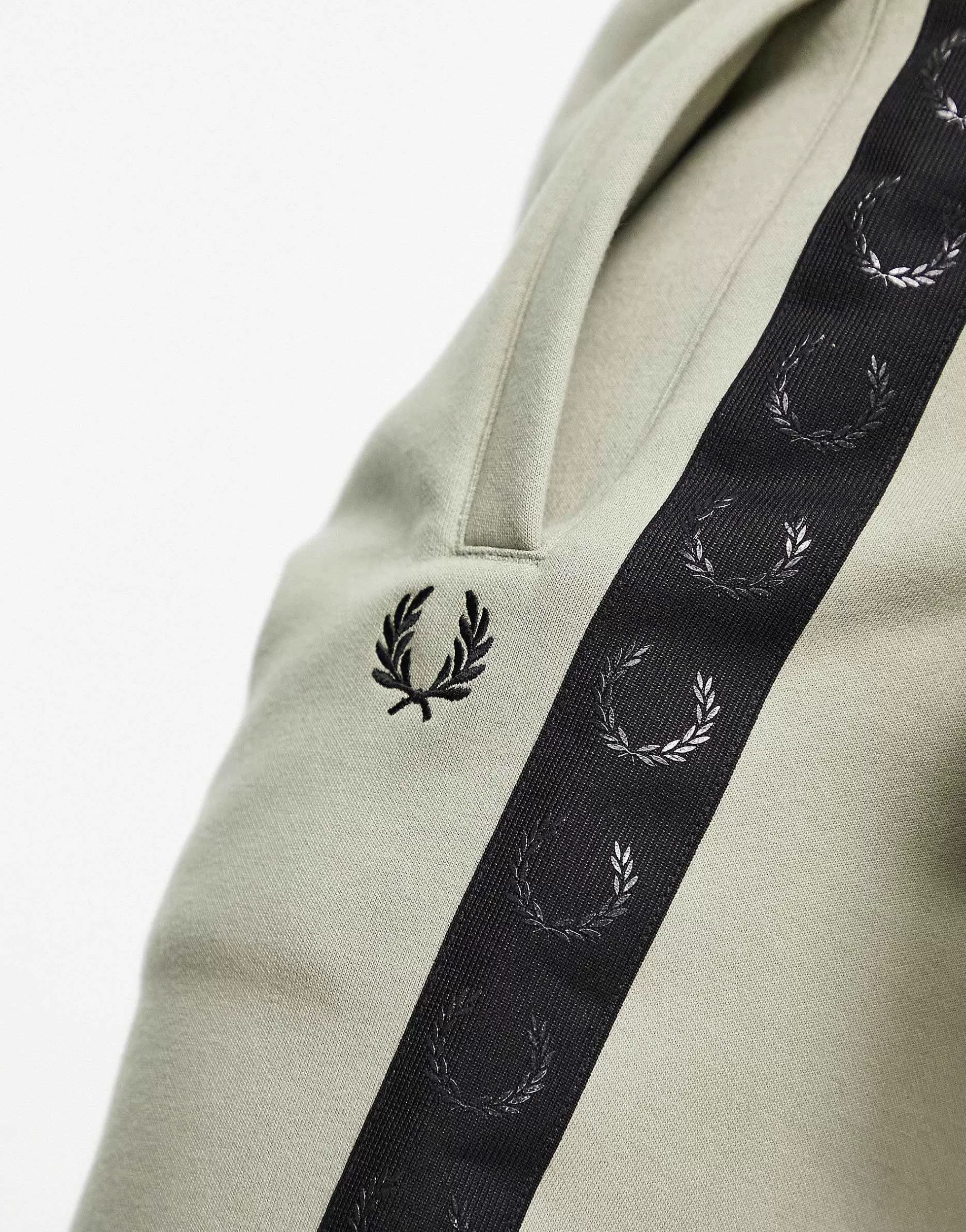 Men Fred Perry Embossed Laurel Tape Logo Sweat Shorts In Seagrass