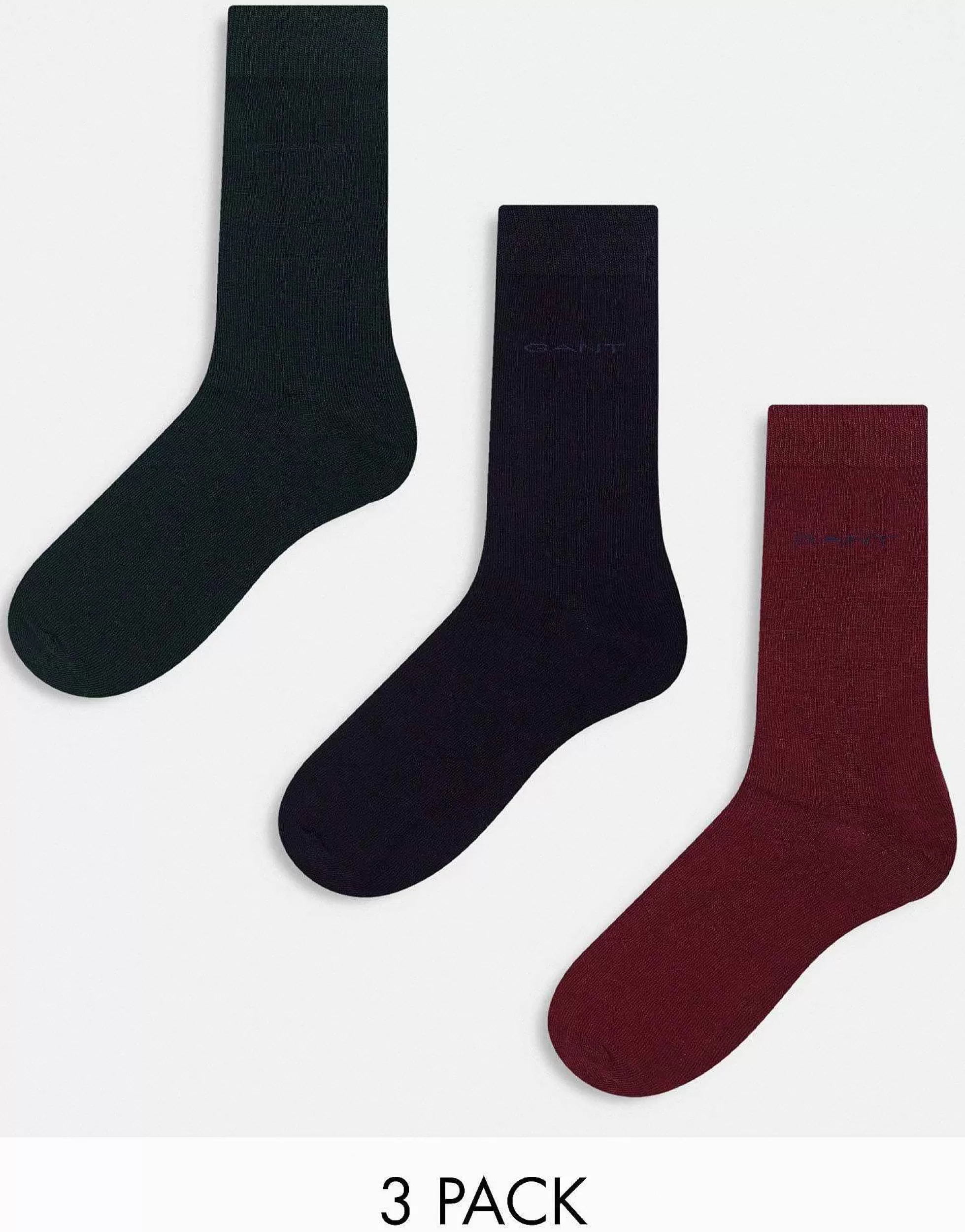 Men Gant 3 Pack Socks With Logo In Red