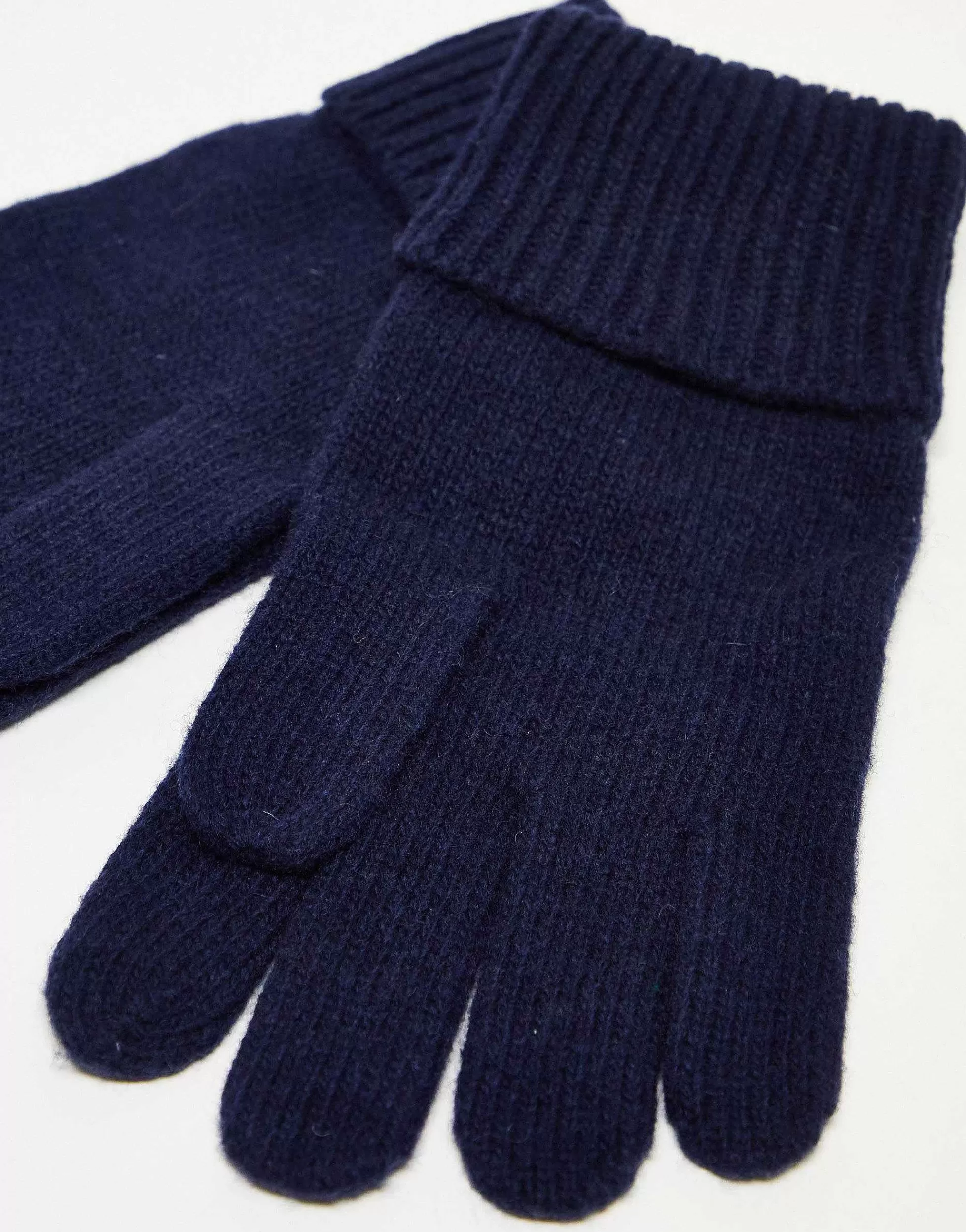 Men Gant Wool Gloves In Navy With Shield Logo