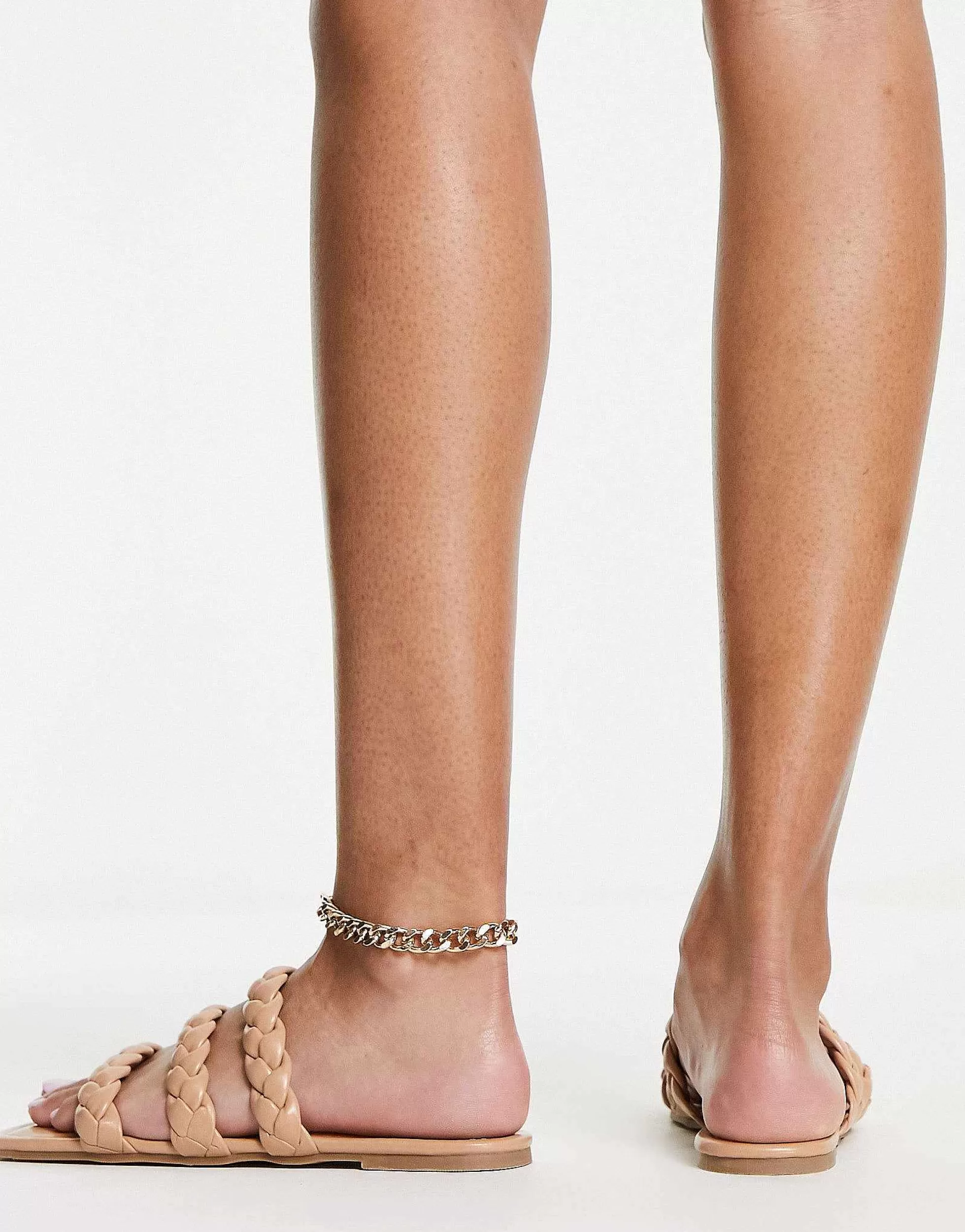 Women Glamorous Braided Flat Sandals In