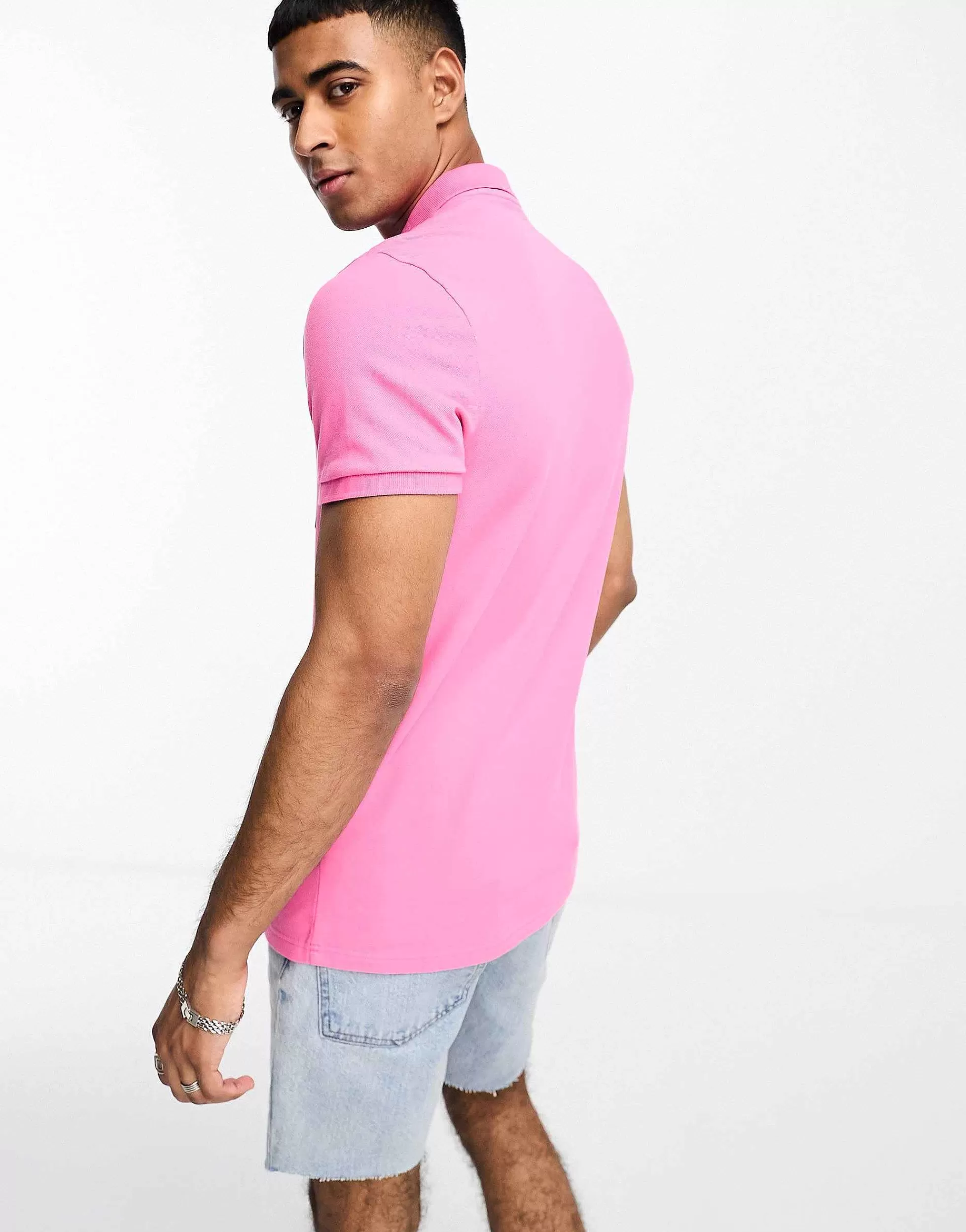 Men Hollister Icon Logo Pique Polo In