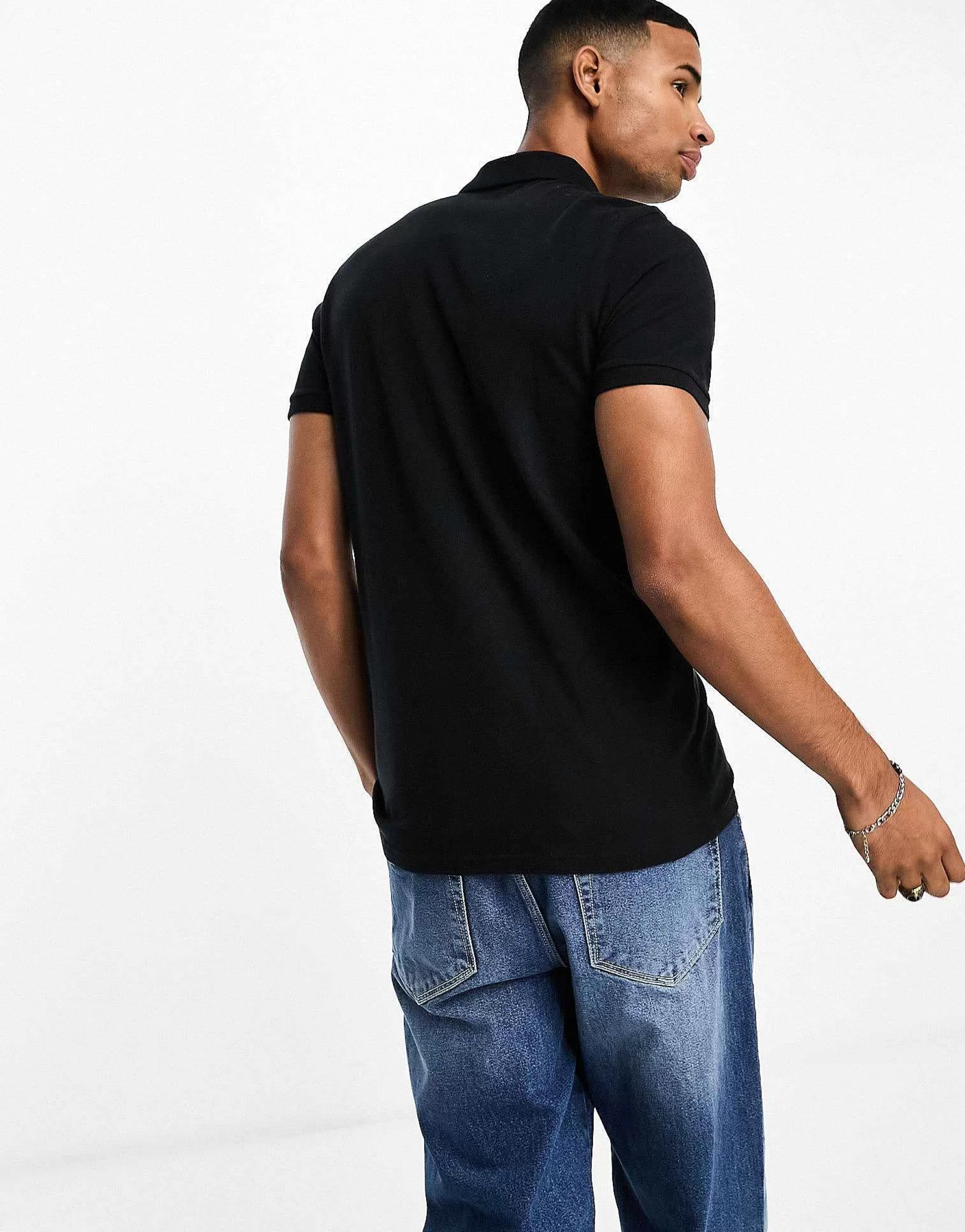 Men Hollister Icon Logo Pique Polo In