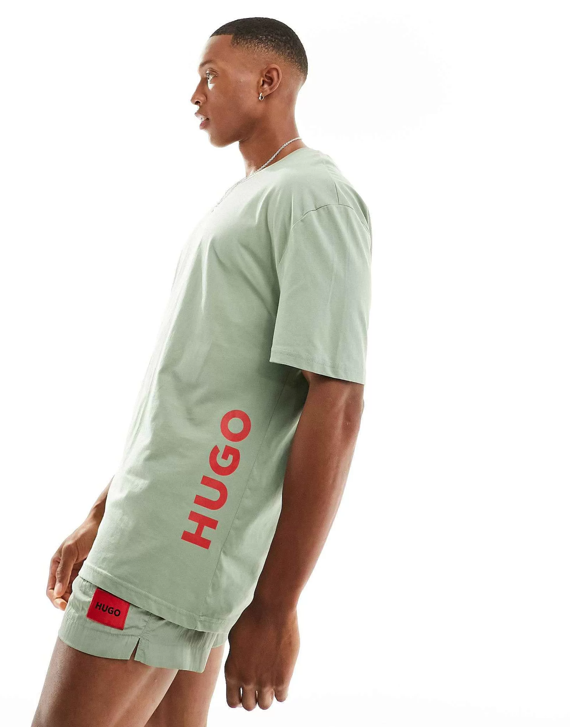 Men HUGO Bodywear Hugo Beach Co-Ord In Pastel Green