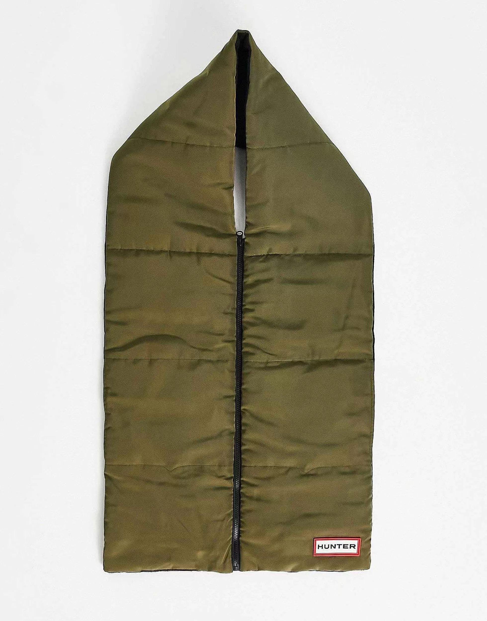Men Hunter Quilted Zip Front Scarf With Pockets In