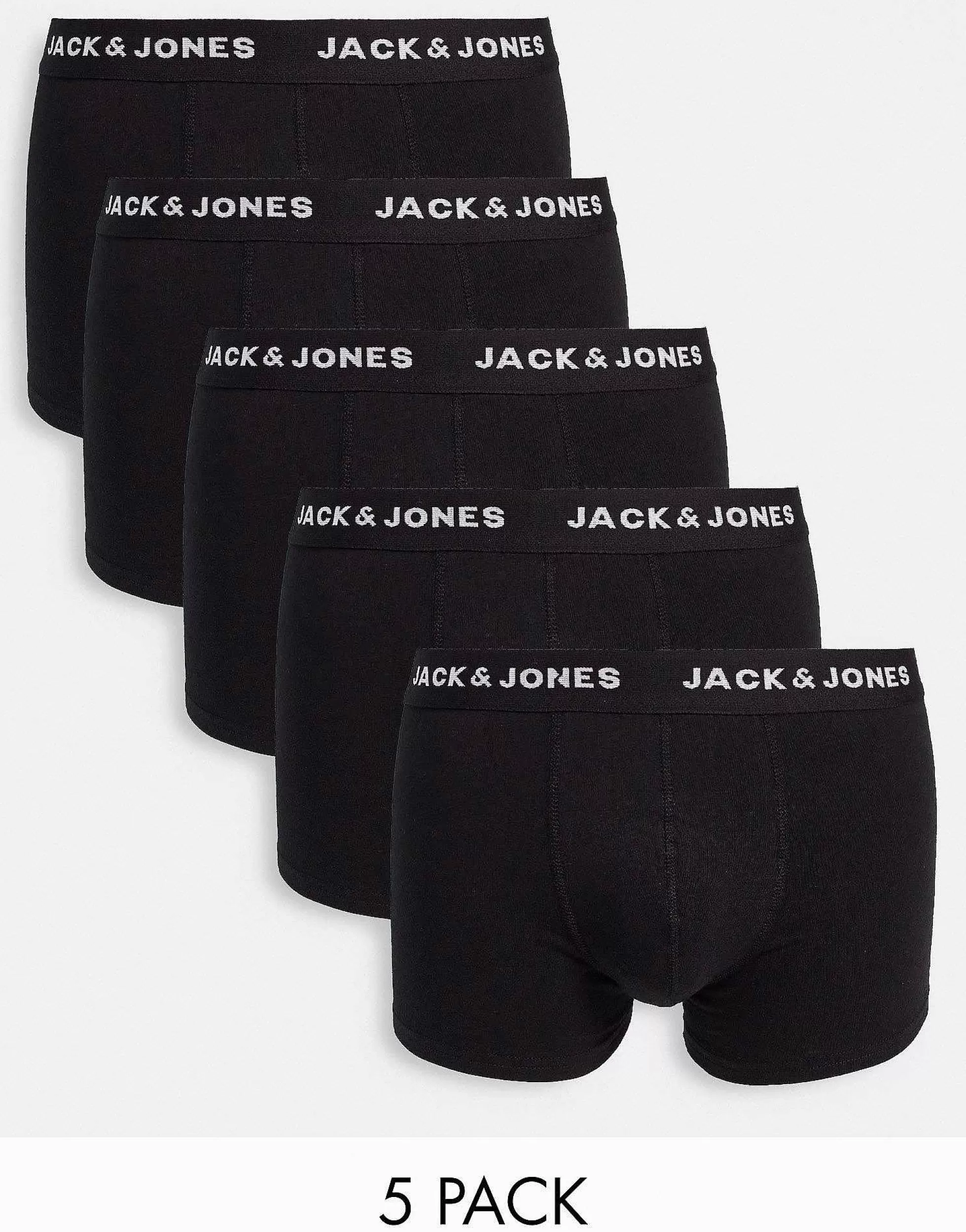 Men Jack & Jones 5 Pack Trunks In