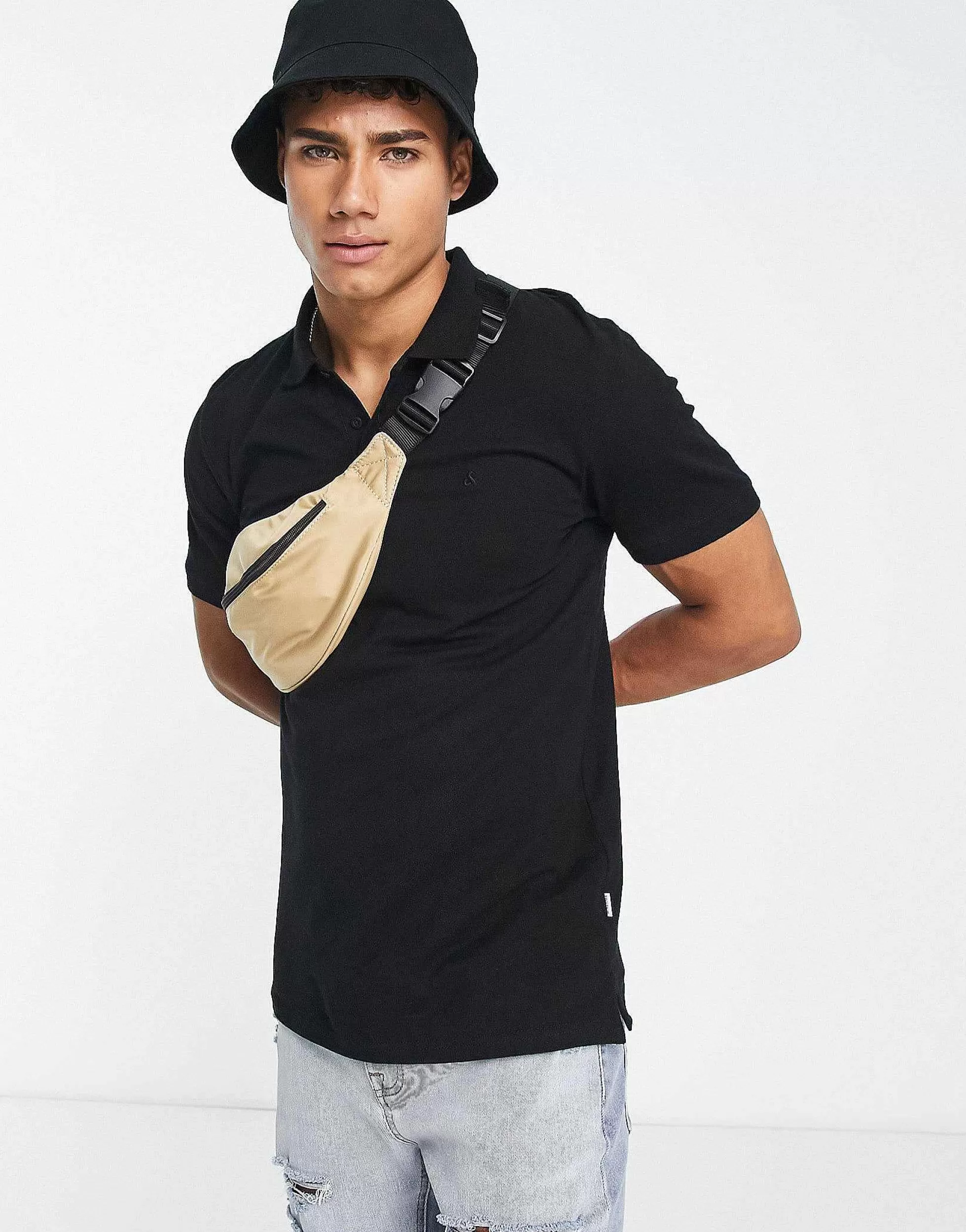 Men Jack & Jones Essentials Slim Fit Pique Logo Polo In