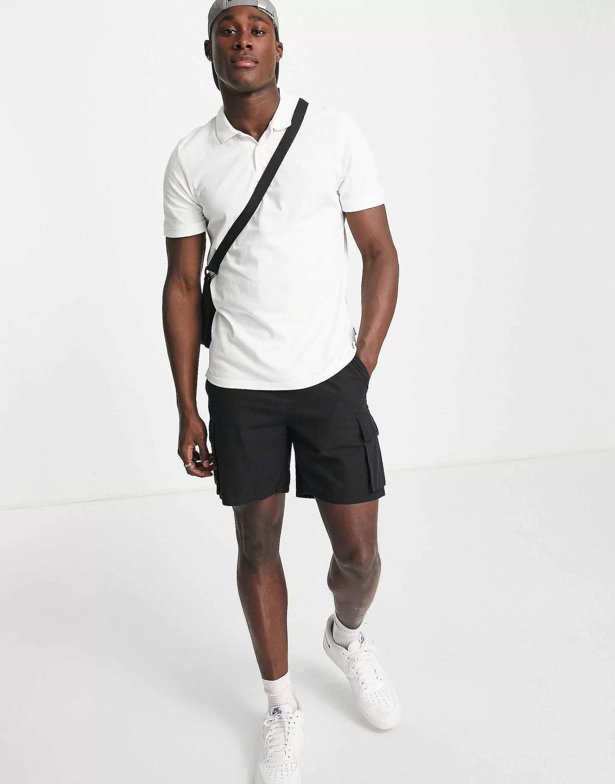 Men Jack & Jones Essentials Slim Fit Pique Logo Polo In