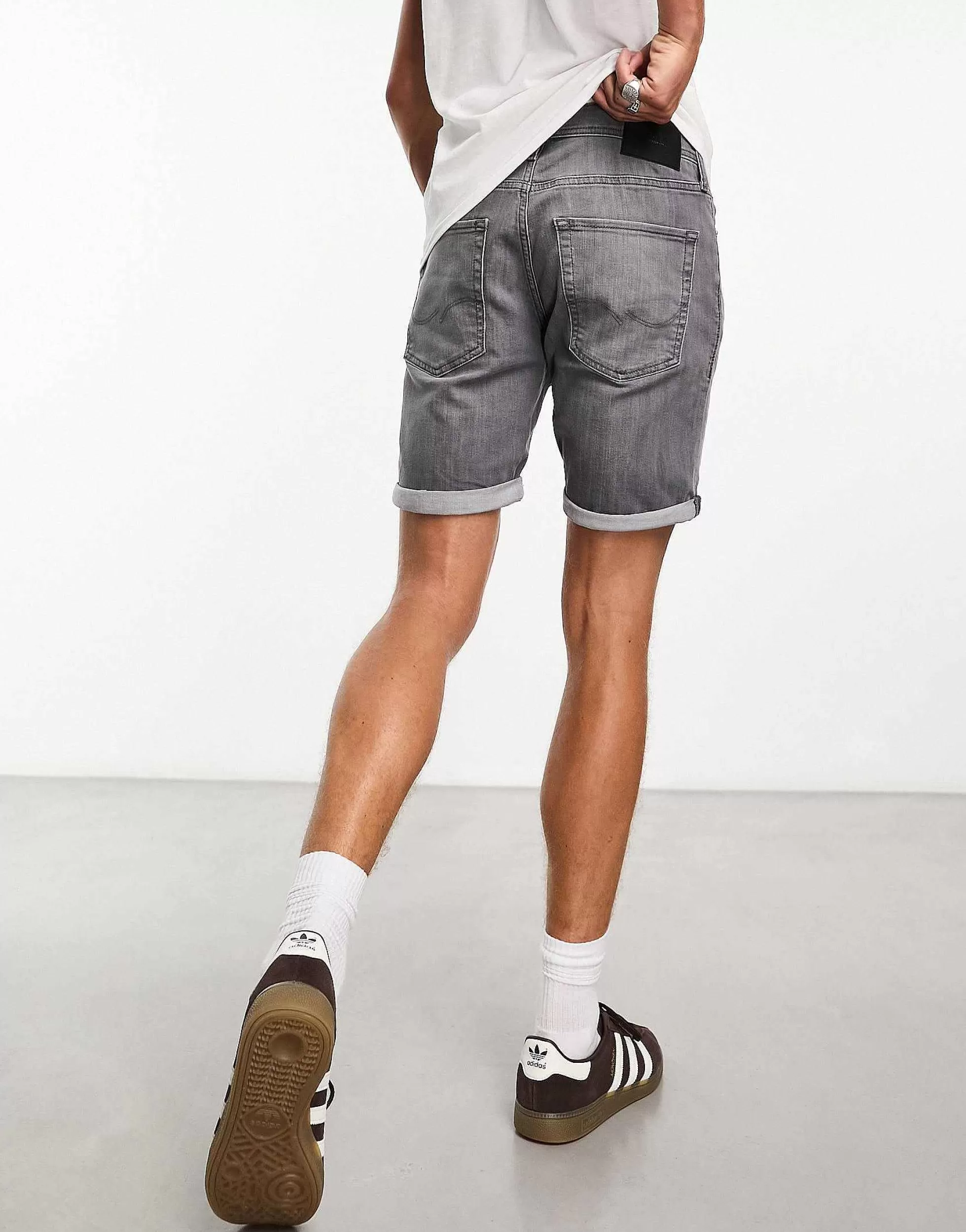 Men Jack & Jones Intelligence Denim Shorts In Slim Fit In Grey