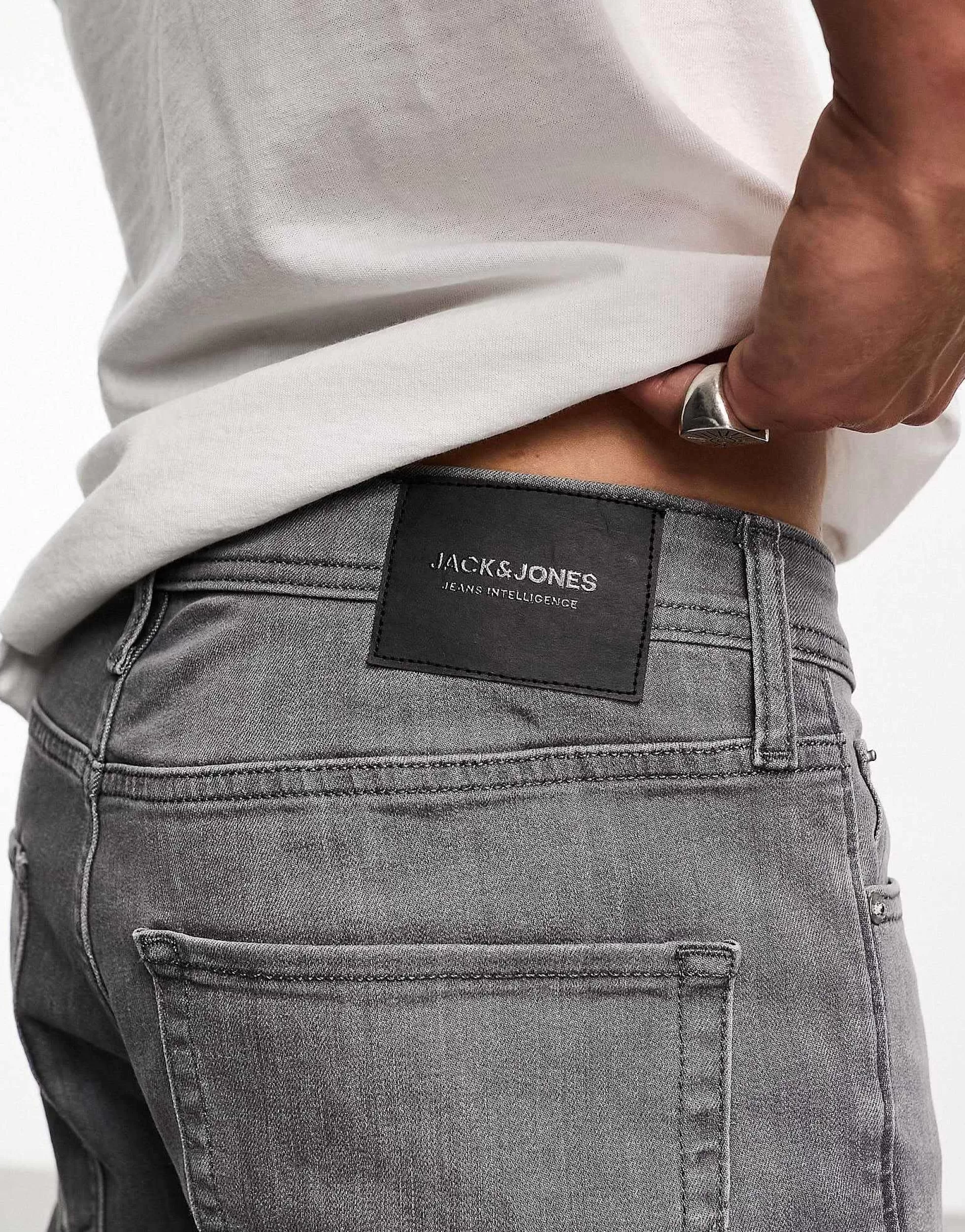 Men Jack & Jones Intelligence Denim Shorts In Slim Fit In Grey