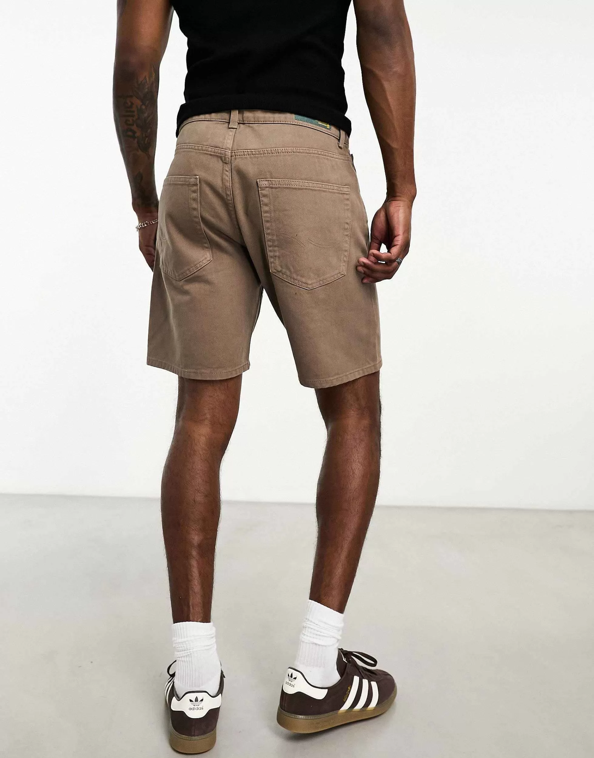 Men Jack & Jones Intelligence Relaxed Fit Twill Short In Washed Brown