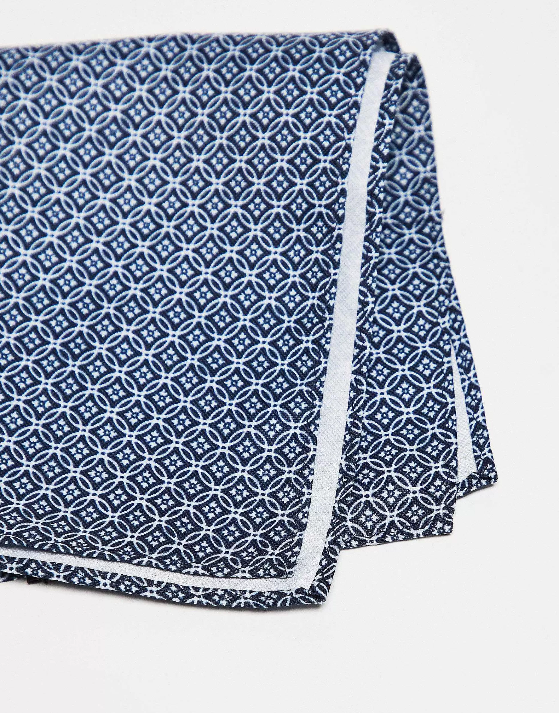 Men Jack & Jones Navy Print Pocket Square