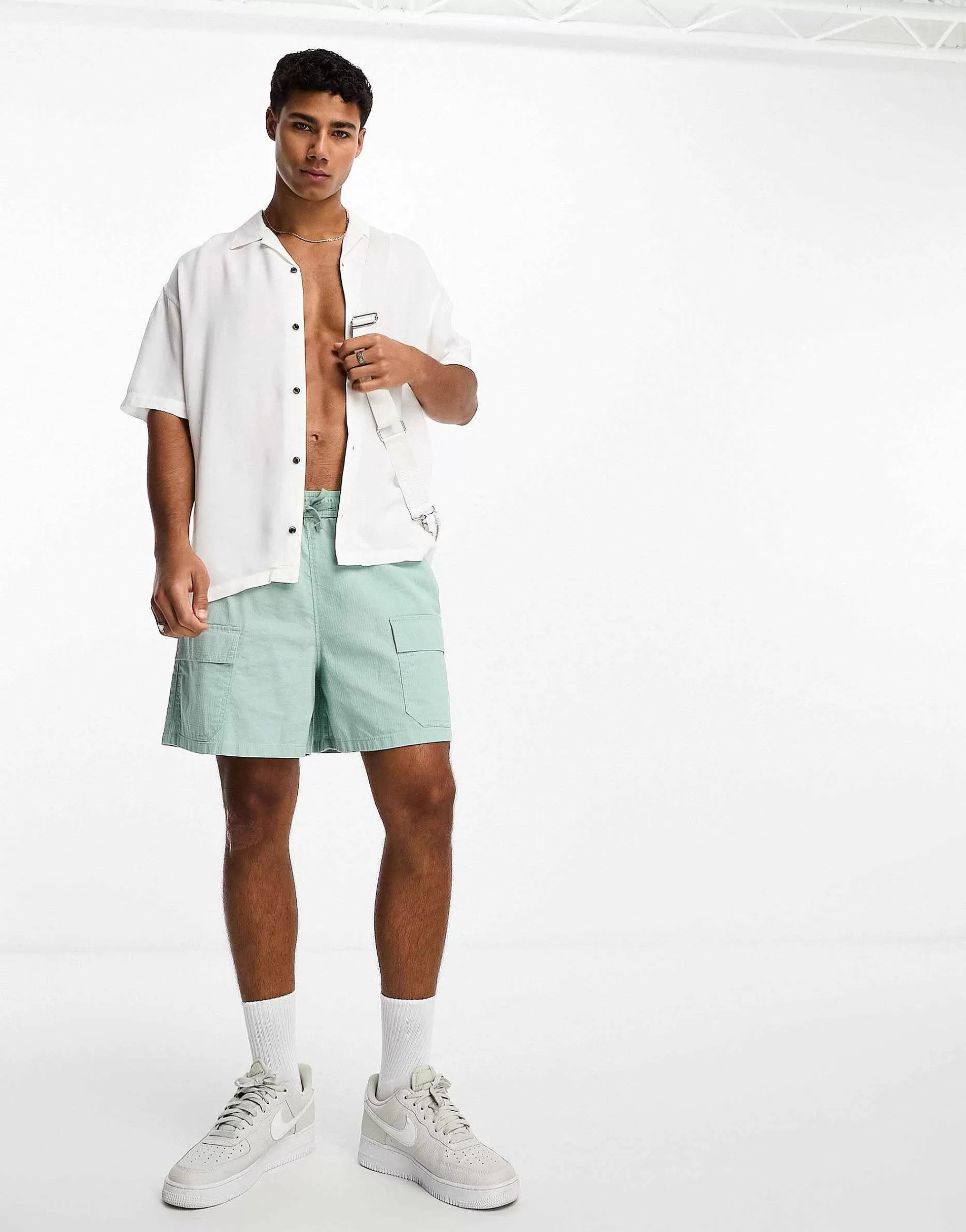 Men Jack & Jones Originals Viscose Revere Collar Short Sleeve Shirt In
