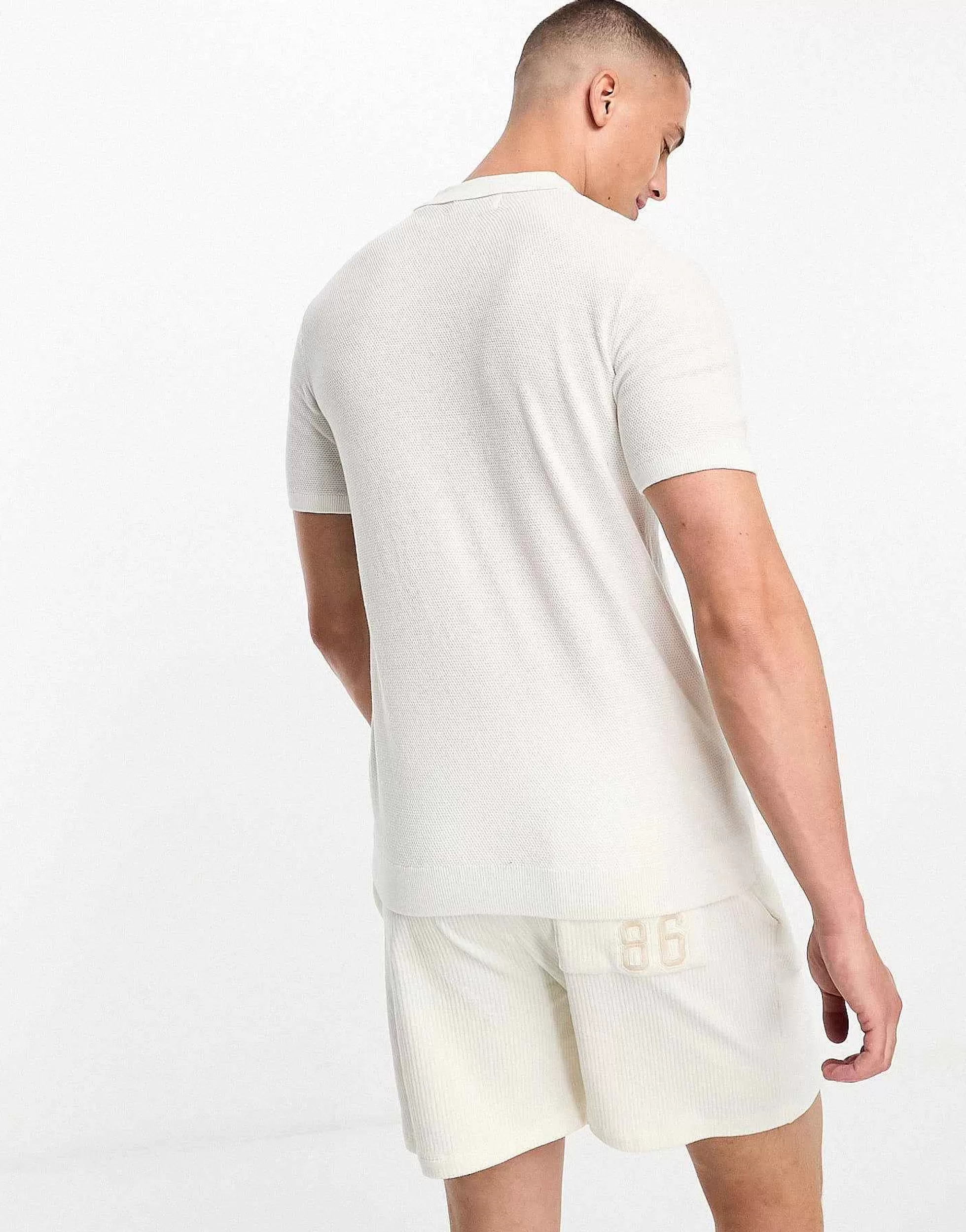 Men Jack & Jones Premium Pique Polo In White
