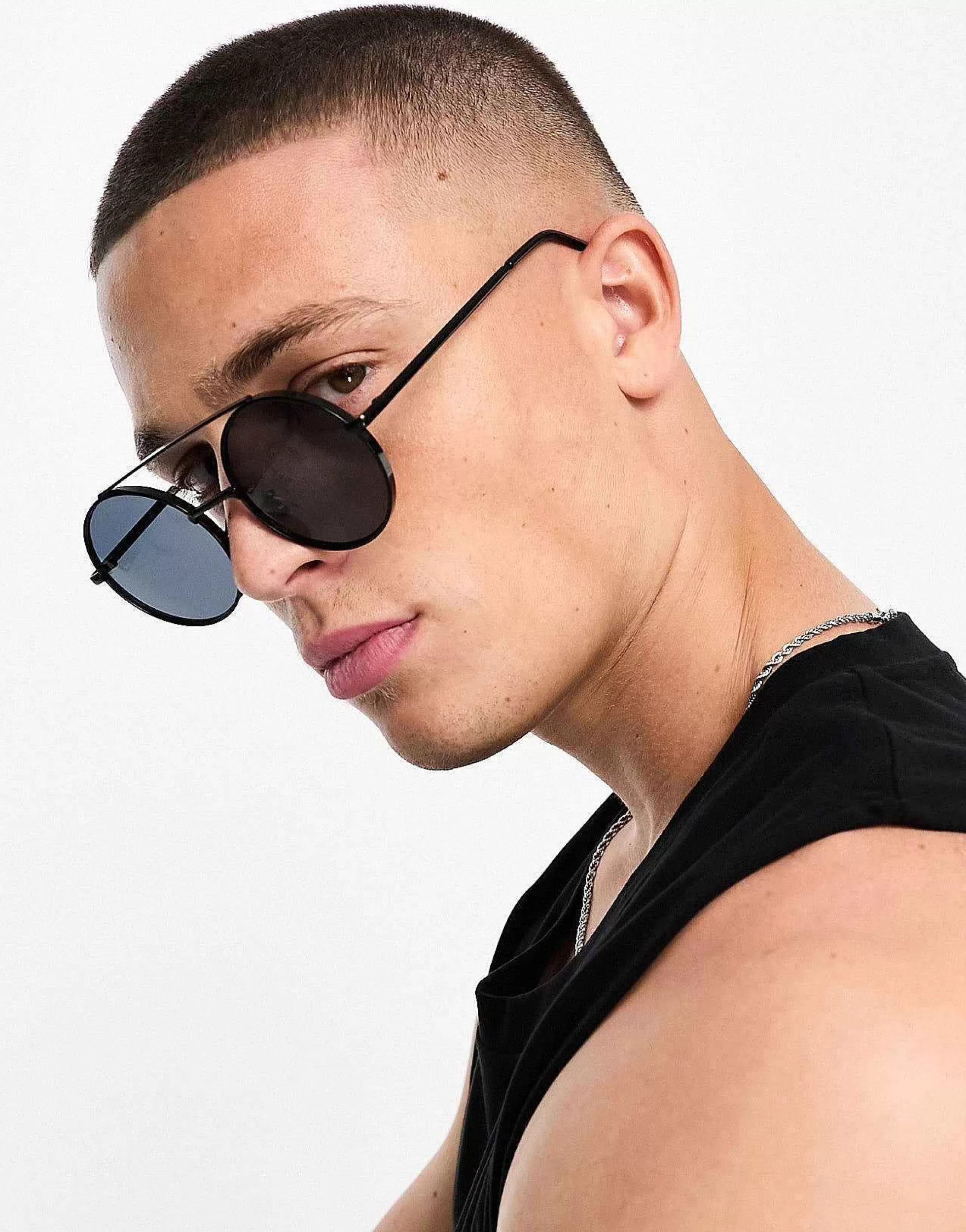 Men Jack & Jones Round Sunglasses With Metal Frame In