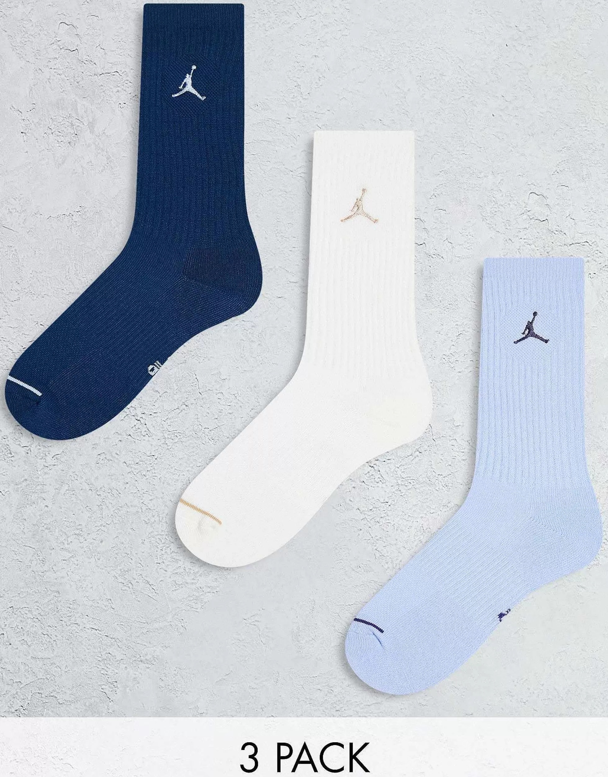 Men Jordan Everyday Cushion 3 Pack Crew Socks In