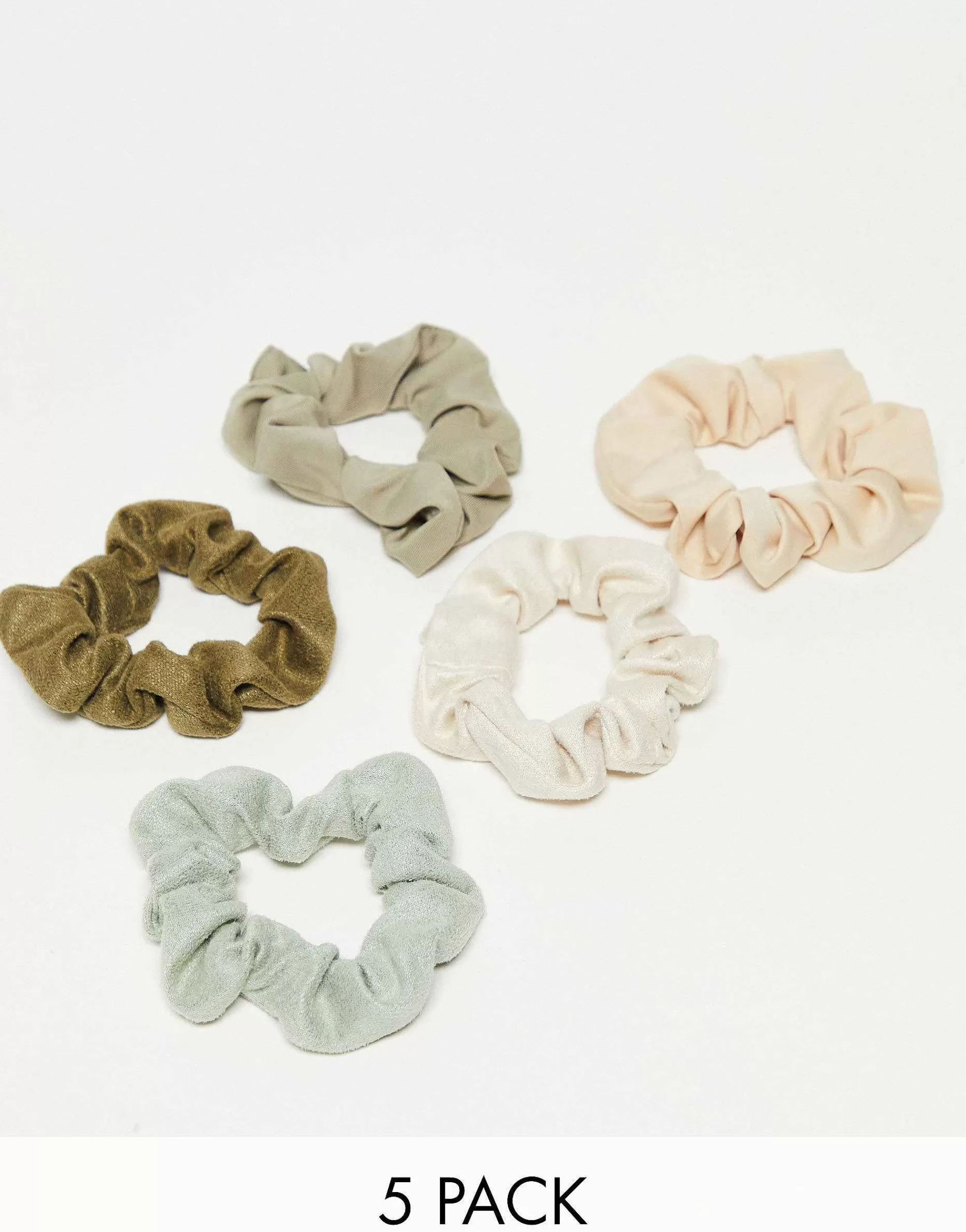 Women Kitsch Assorted Textured Scrunchies 5Pc Set