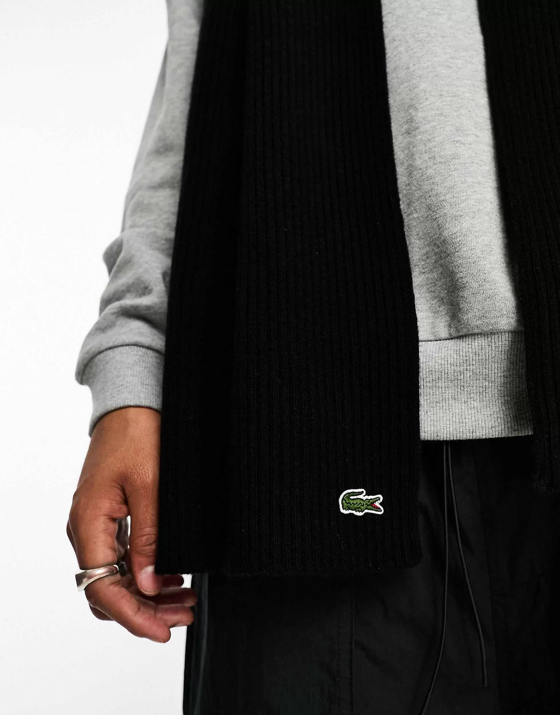 Men Lacoste Essentials Wool Scarf In