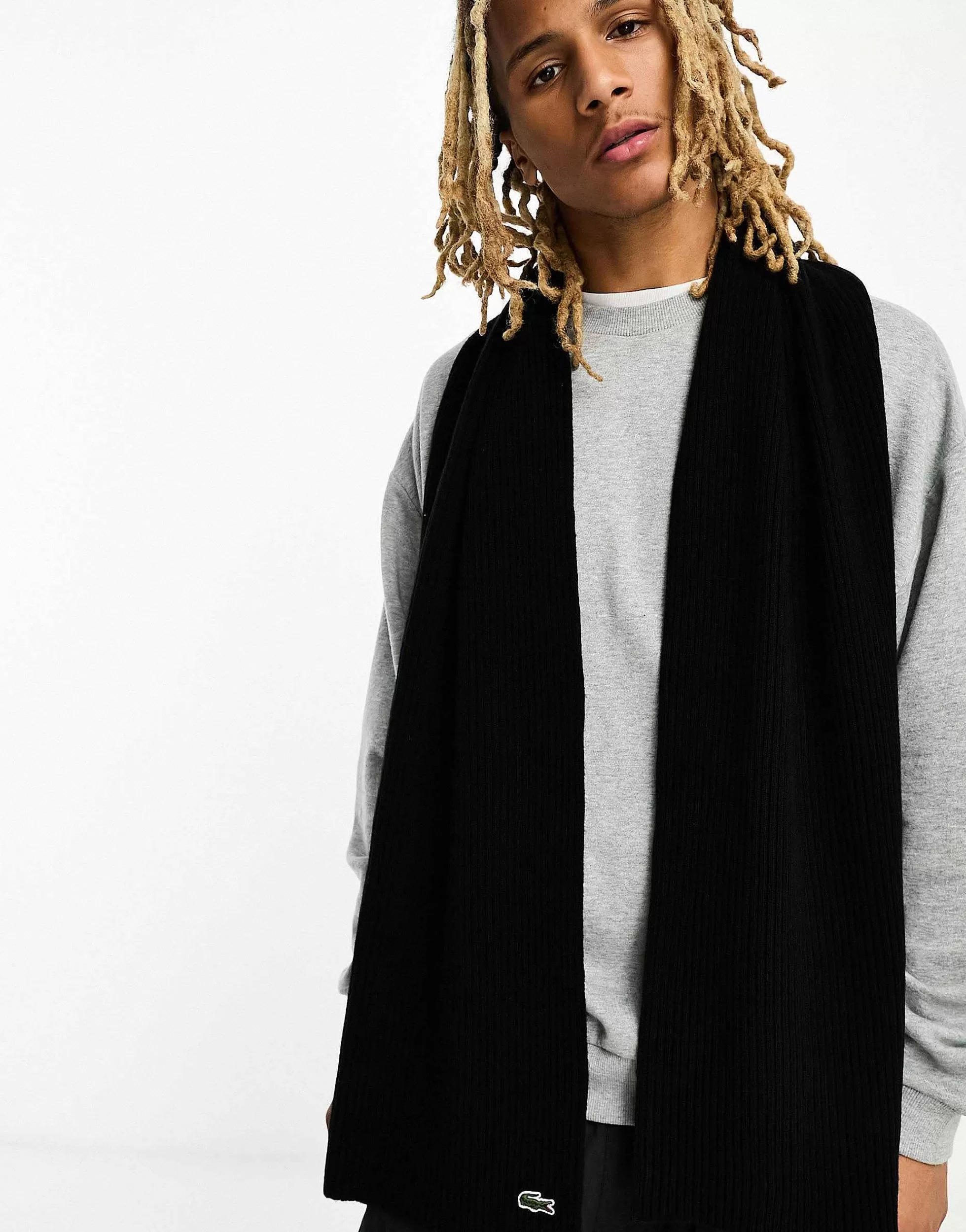Men Lacoste Essentials Wool Scarf In