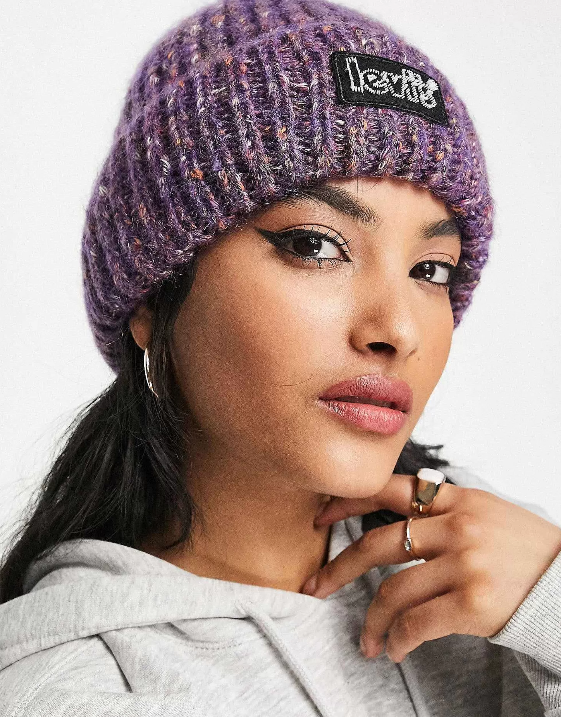 Women Levi's Chunky Beanie In Purple