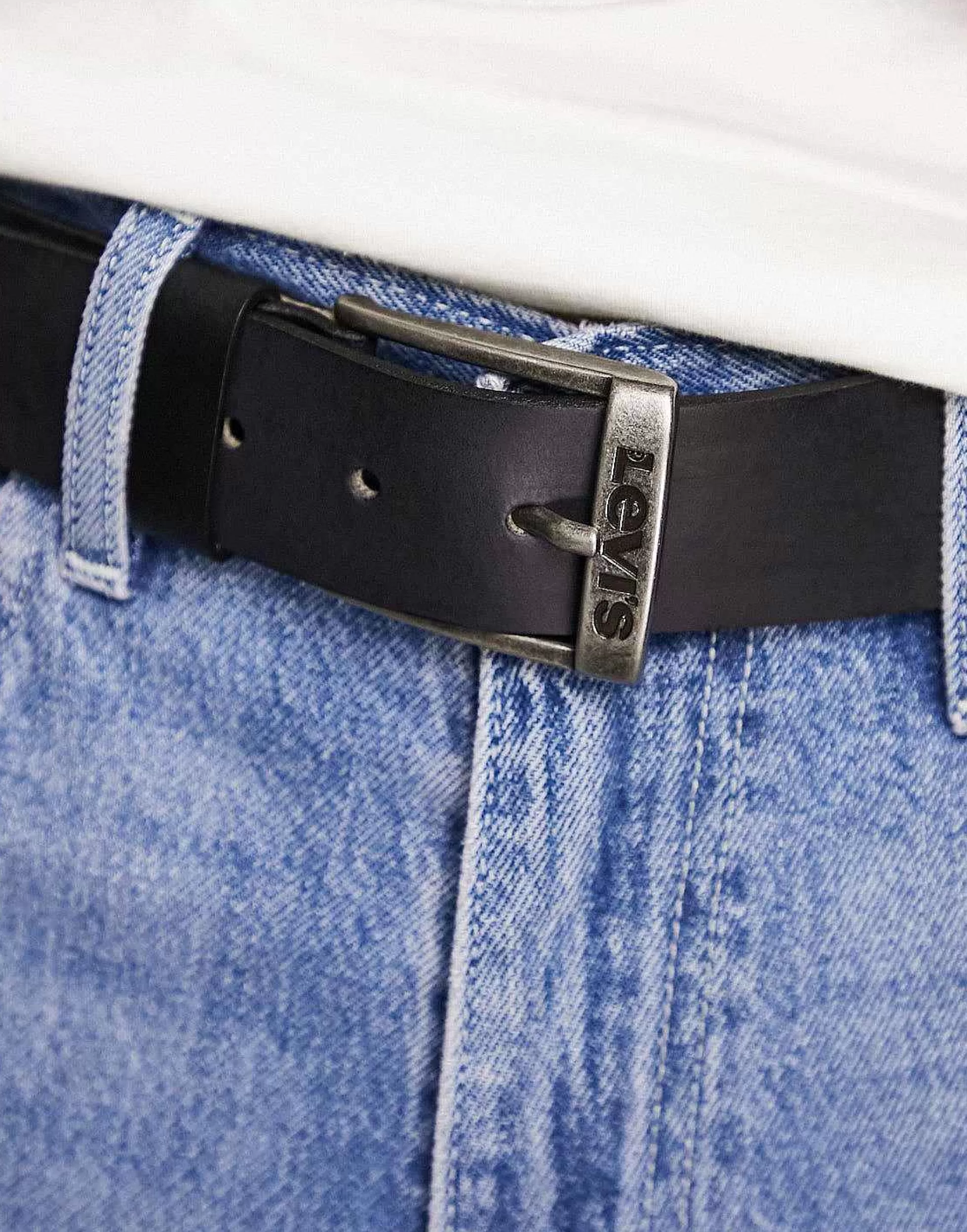 Men Levi's New Duncan Leather Belt In