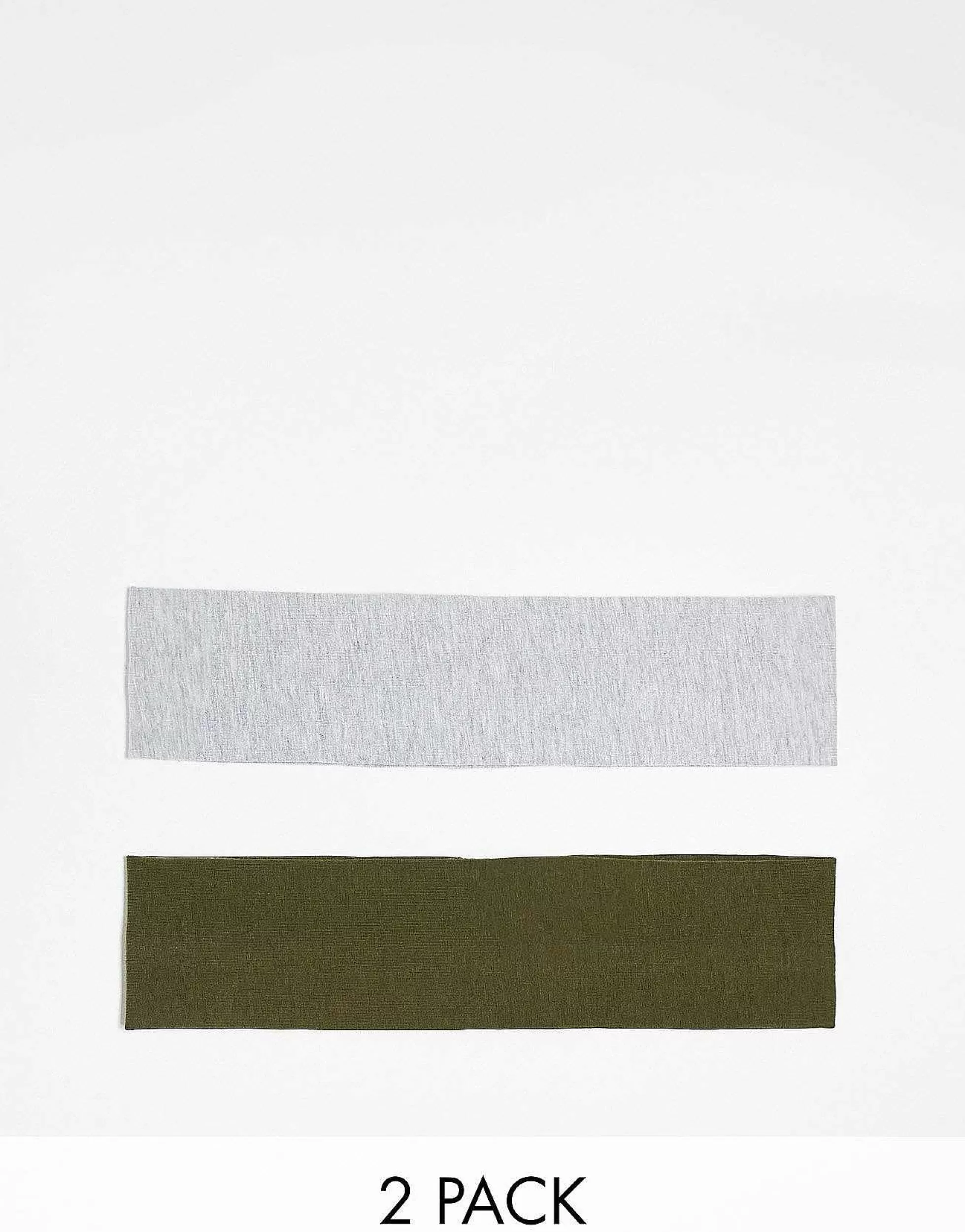 Women Monki 2 Pack Headbands In Grey Melange And Khaki Green